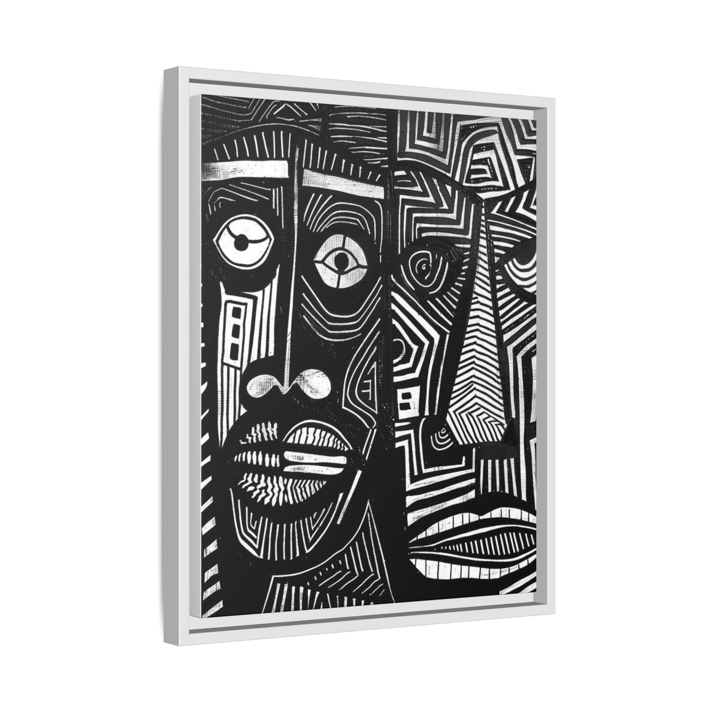 Framed Canvas Print — Abstract Faces No. 2