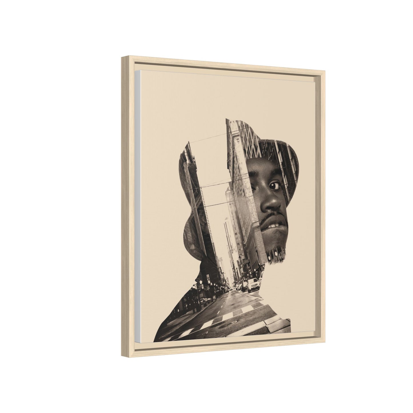 Framed Canvas Print — Young Man With Cap