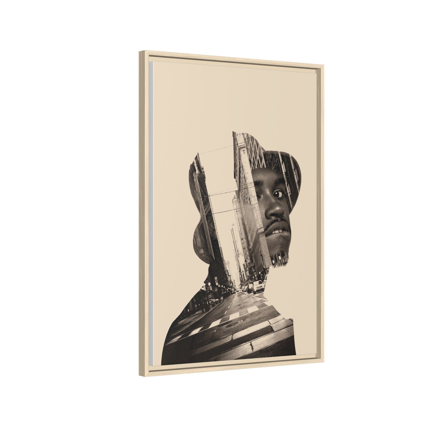 Framed Canvas Print — Young Man With Cap