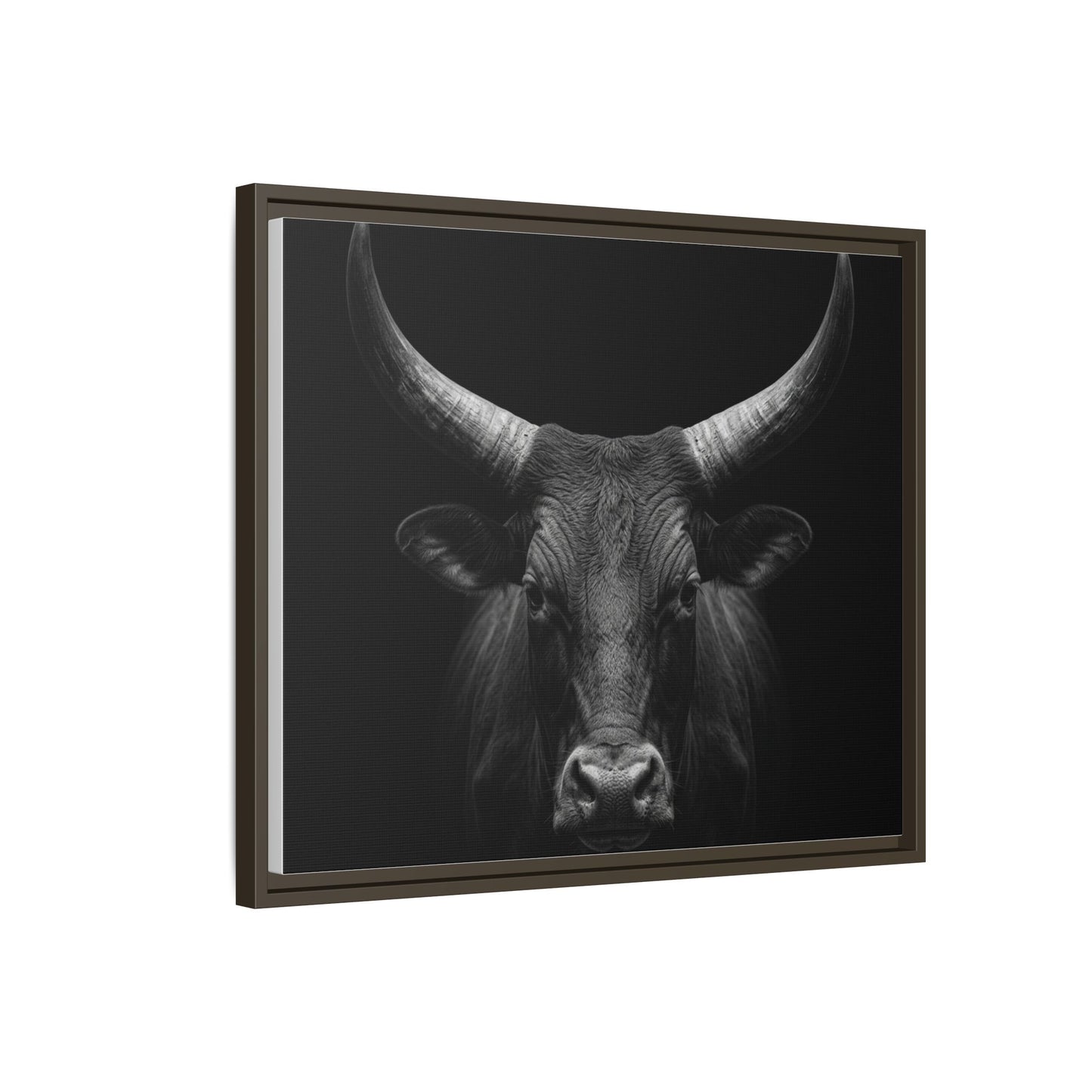 Framed Canvas Print — Ankole Cow In Black