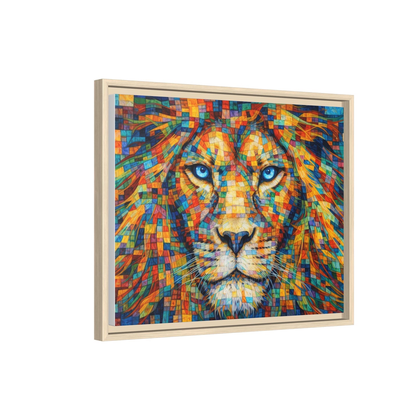 Framed Canvas Print — Lion's Gaze