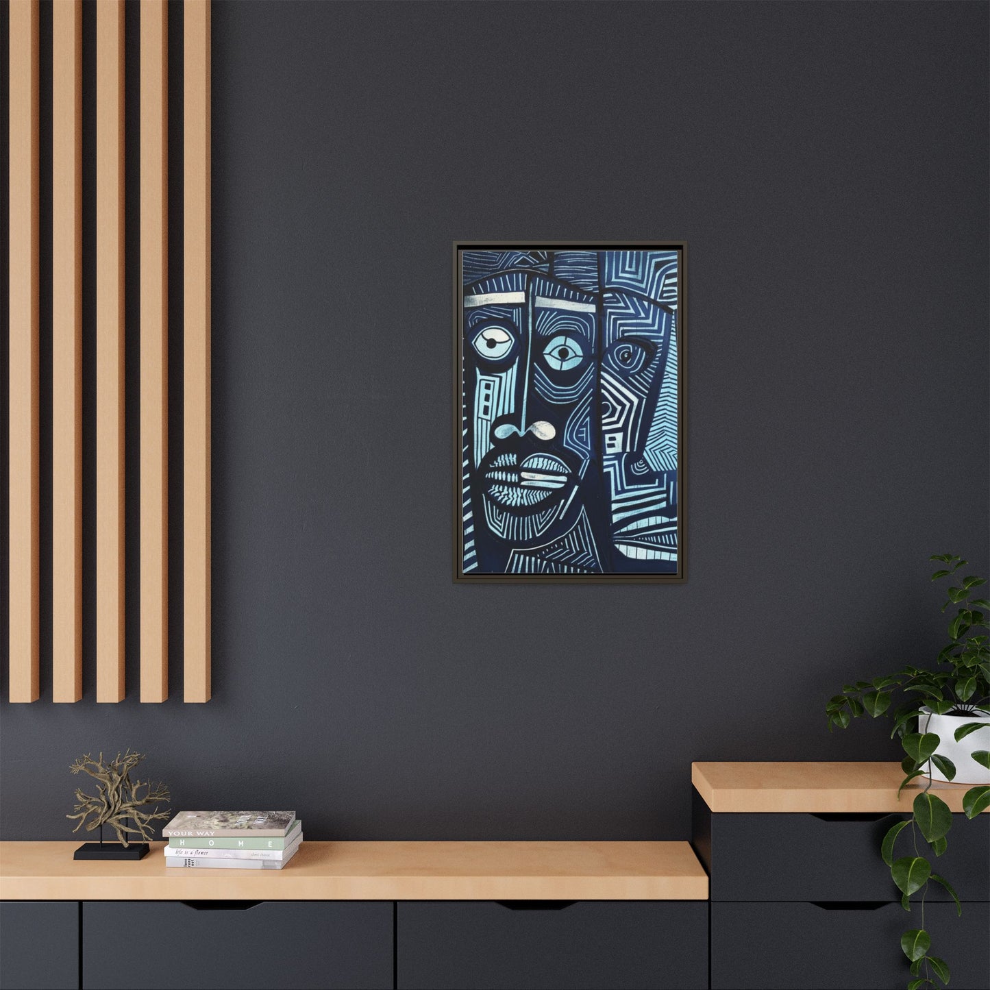 Framed Canvas Print — Abstract Faces No. 4