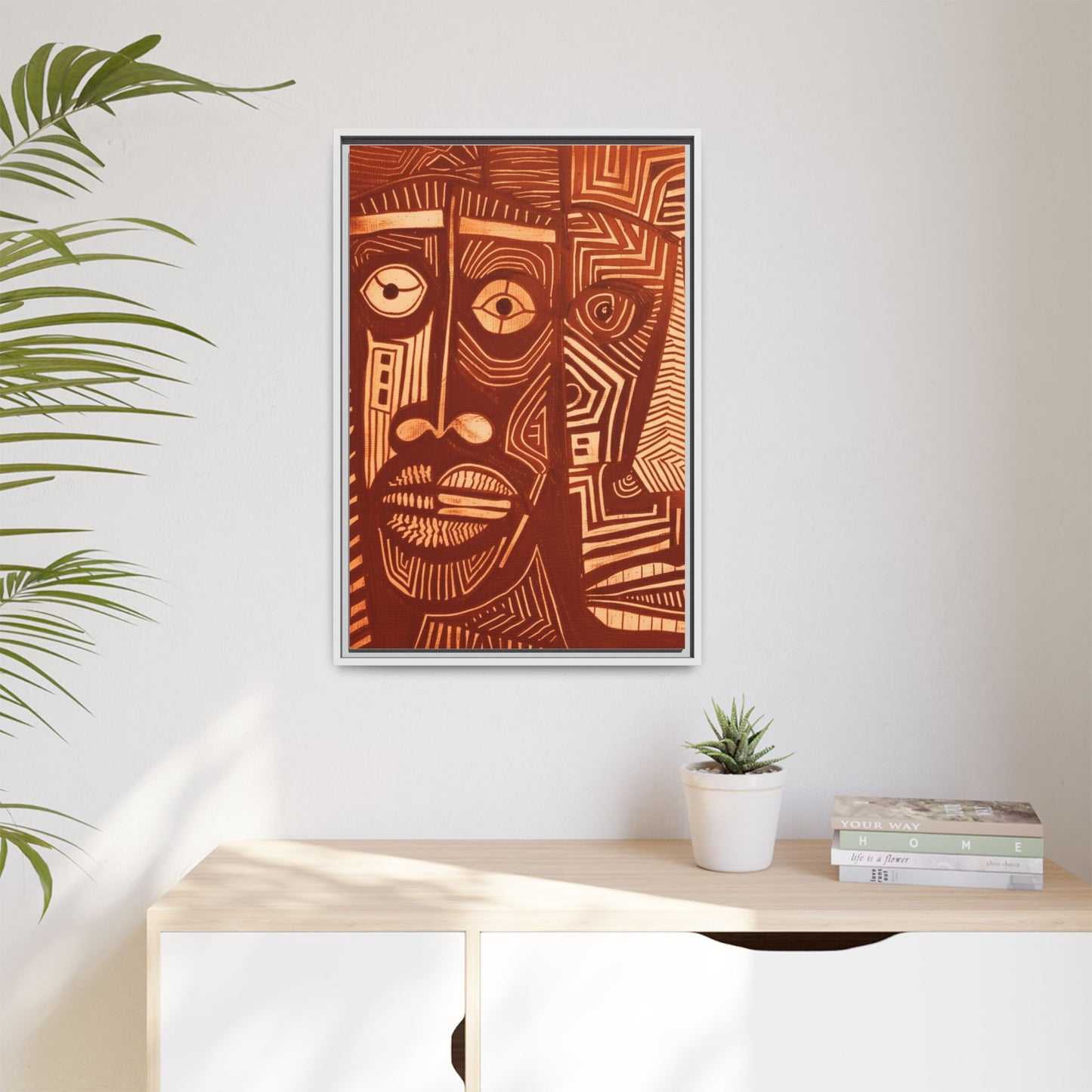 Framed Canvas Print — Abstract Faces No. 4