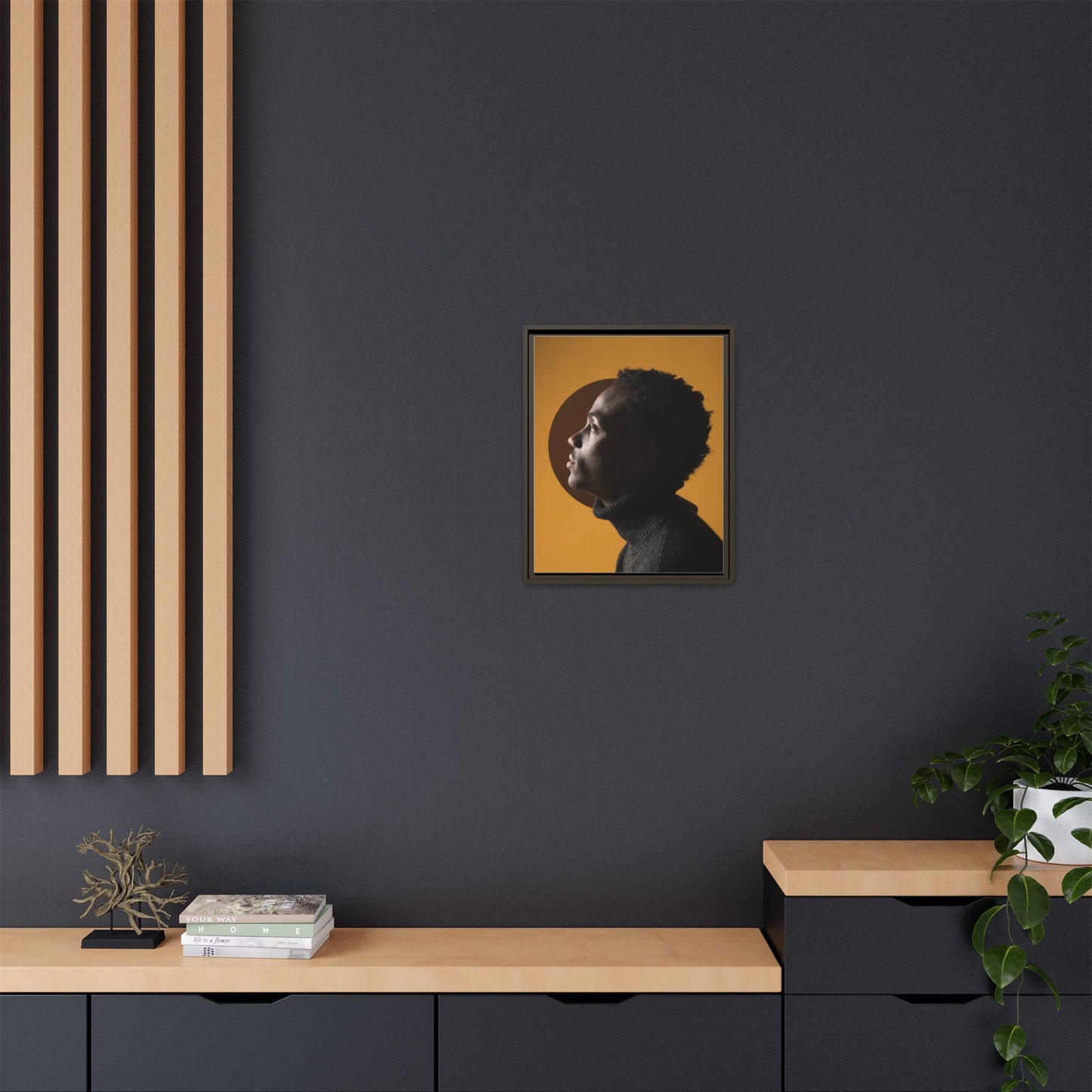 Framed Canvas Print — Profile of Young Man