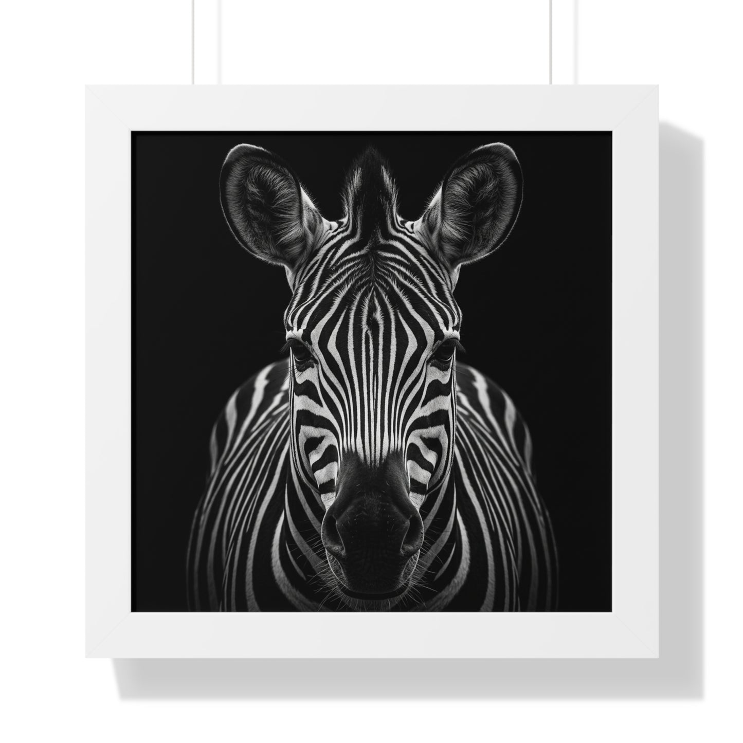 Framed Art Print – Zebra In Black