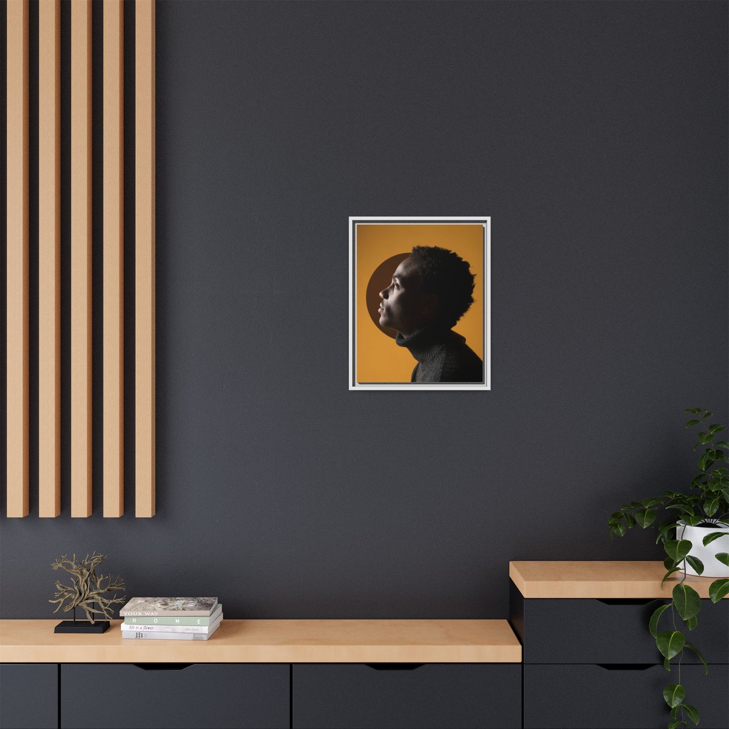 Framed Canvas Print — Profile of Young Man