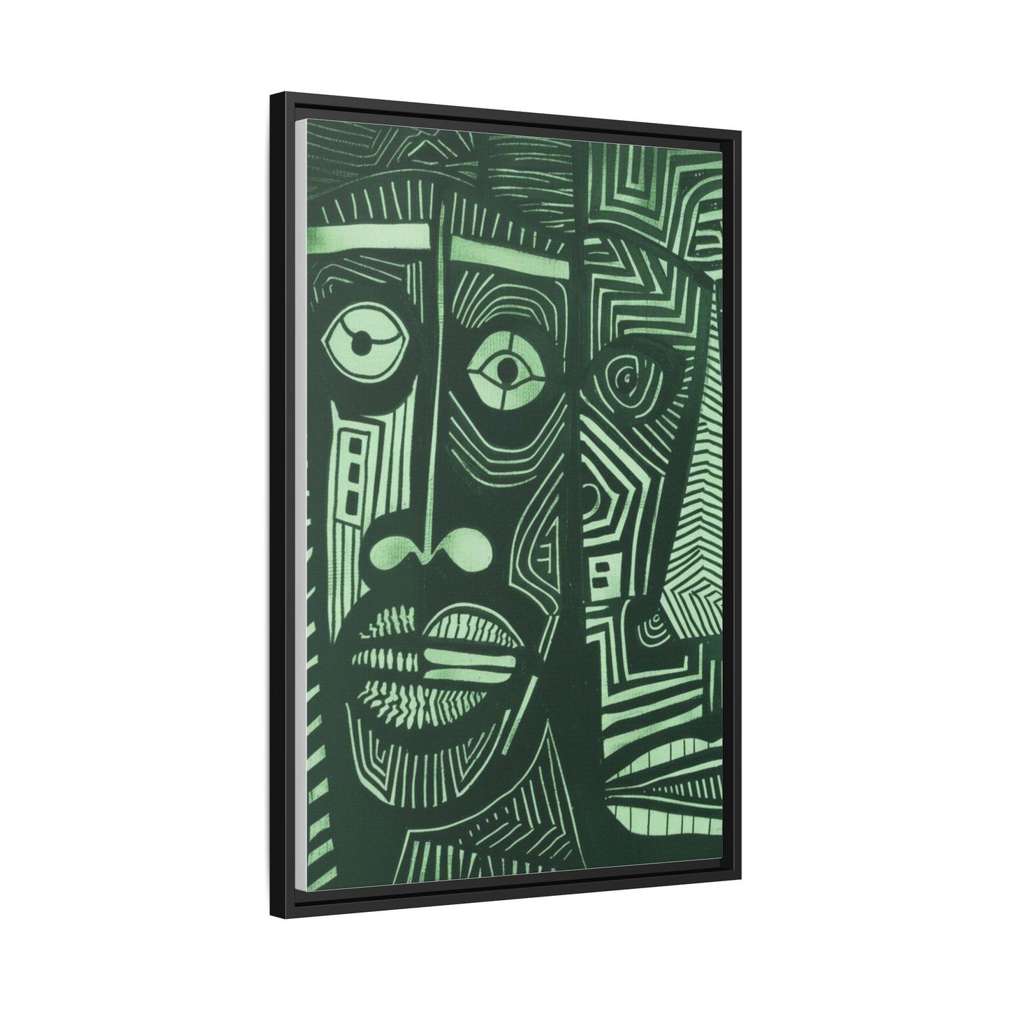Framed Canvas Print — Abstract Faces No. 1