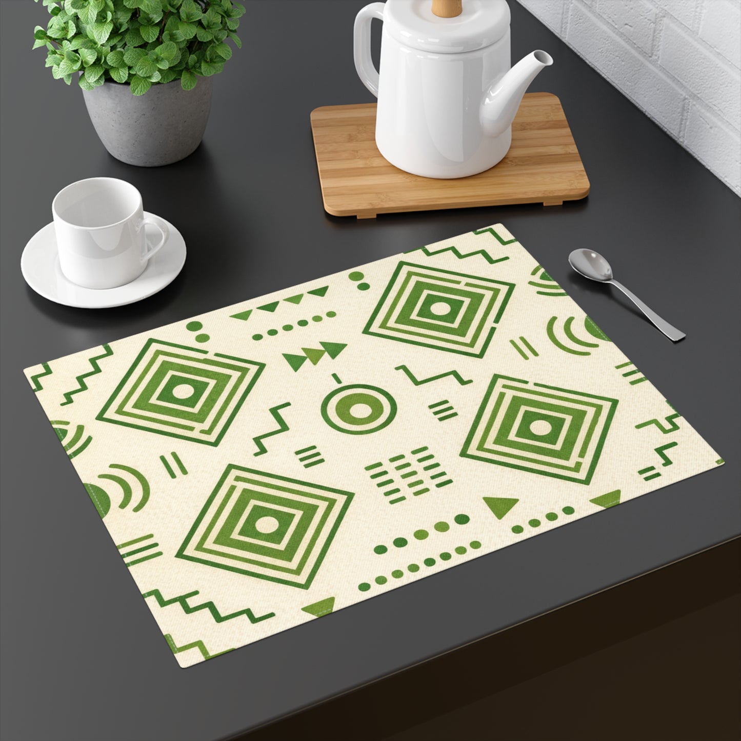 Table Mat — Afro Modern Green