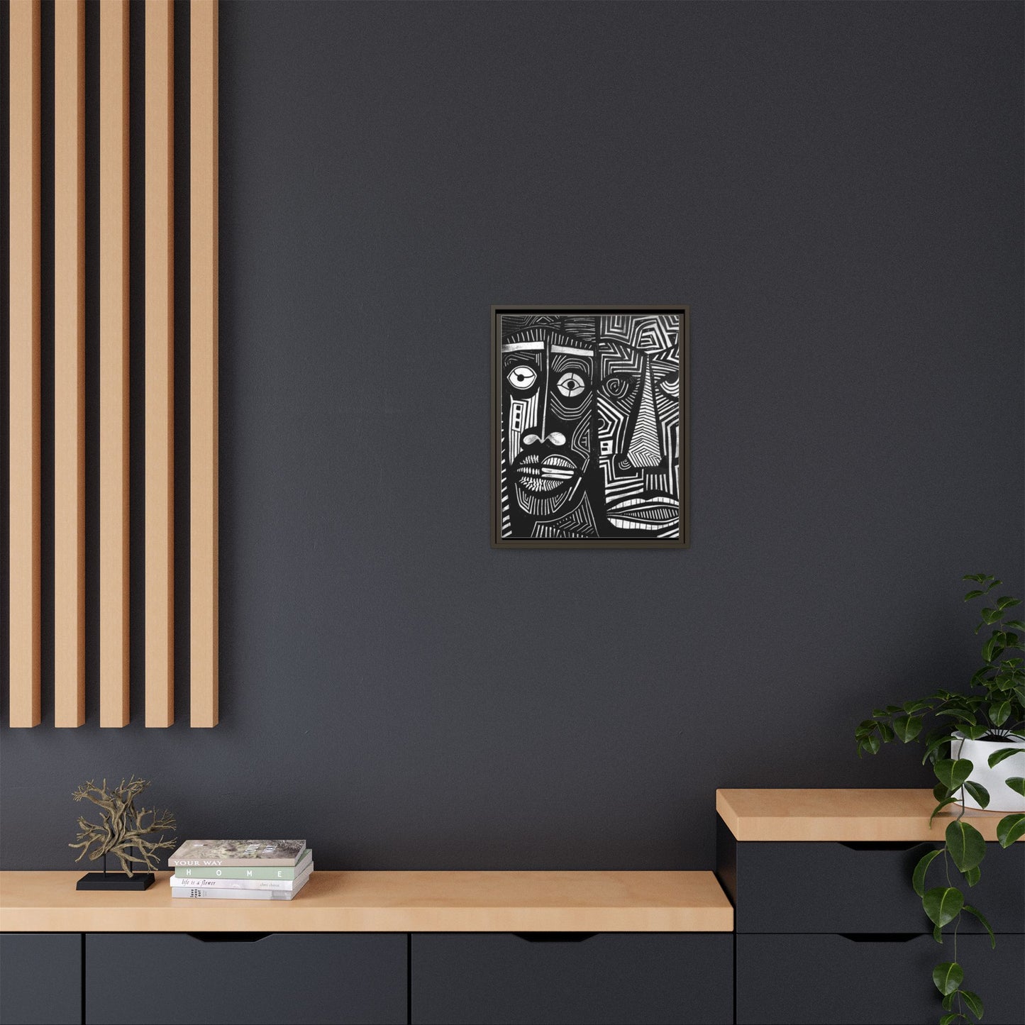 Framed Canvas Print — Abstract Faces No. 2