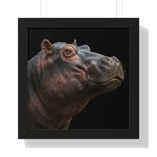 Framed Art Print – Hippopotamus In Colour