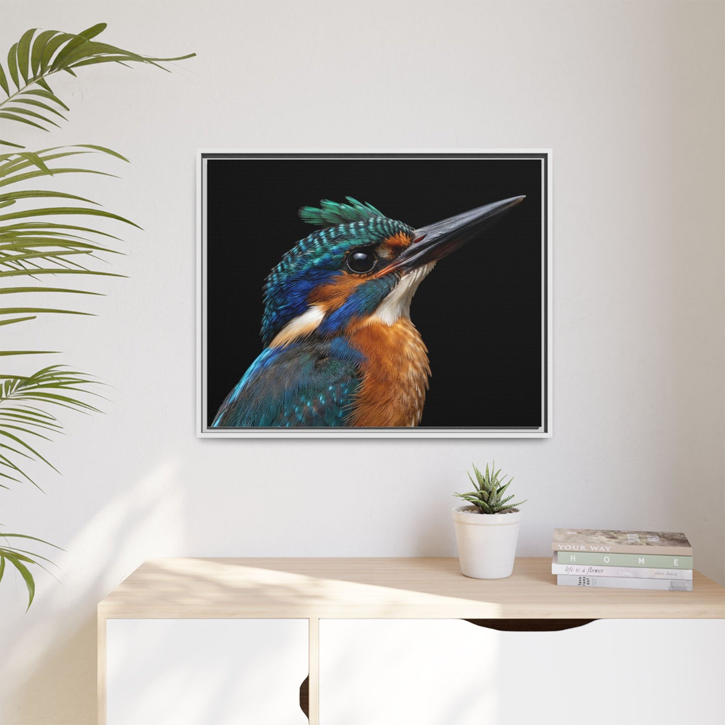 Framed Canvas Print — Malachite Kingfisher In Colour