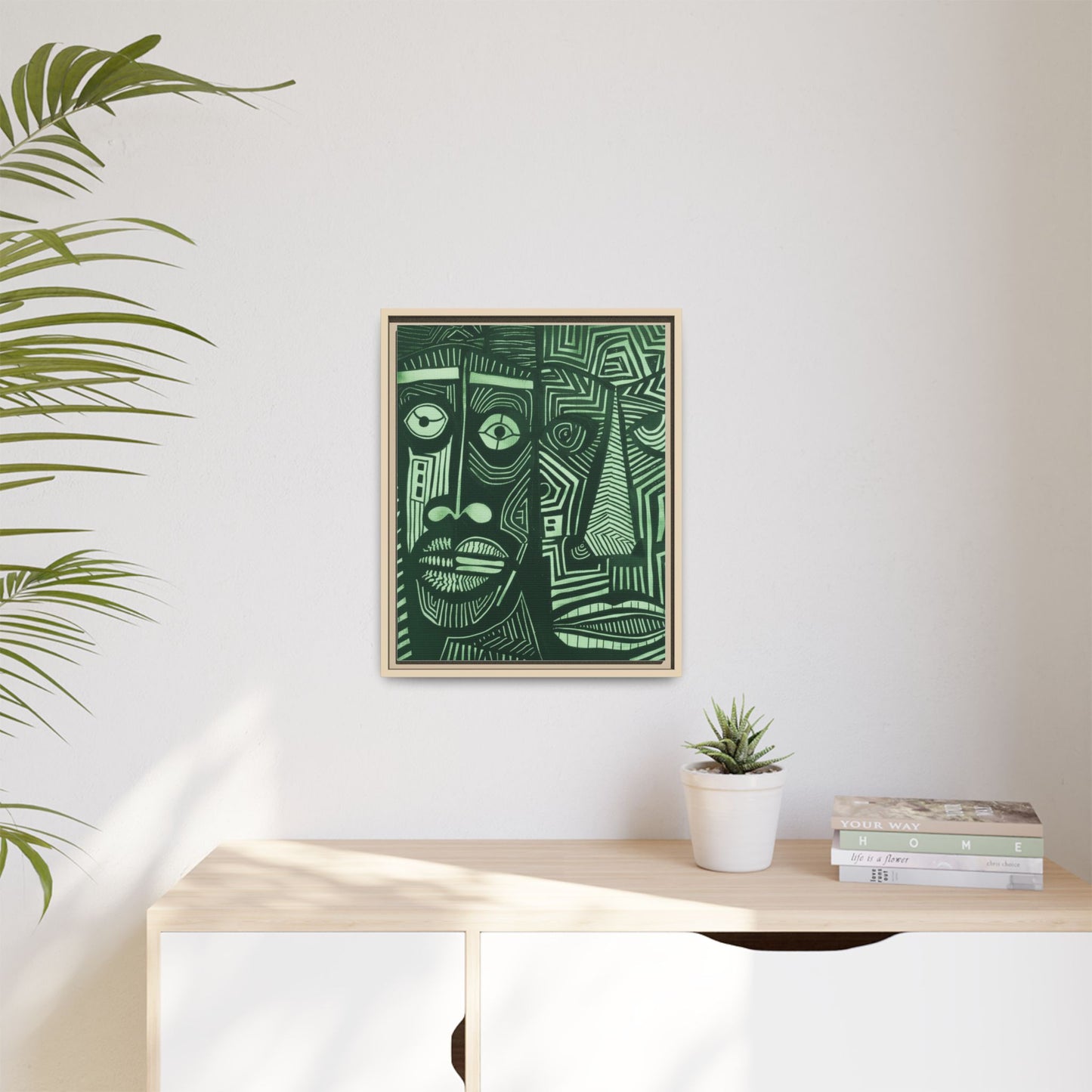 Framed Canvas Print — Abstract Faces No. 1