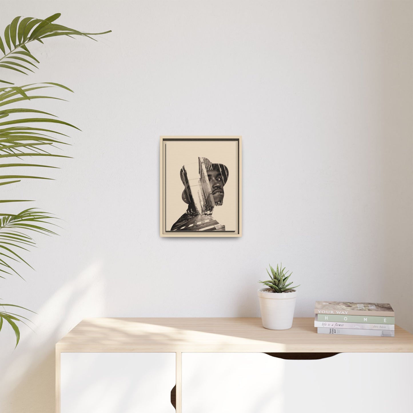 Framed Canvas Print — Young Man With Cap