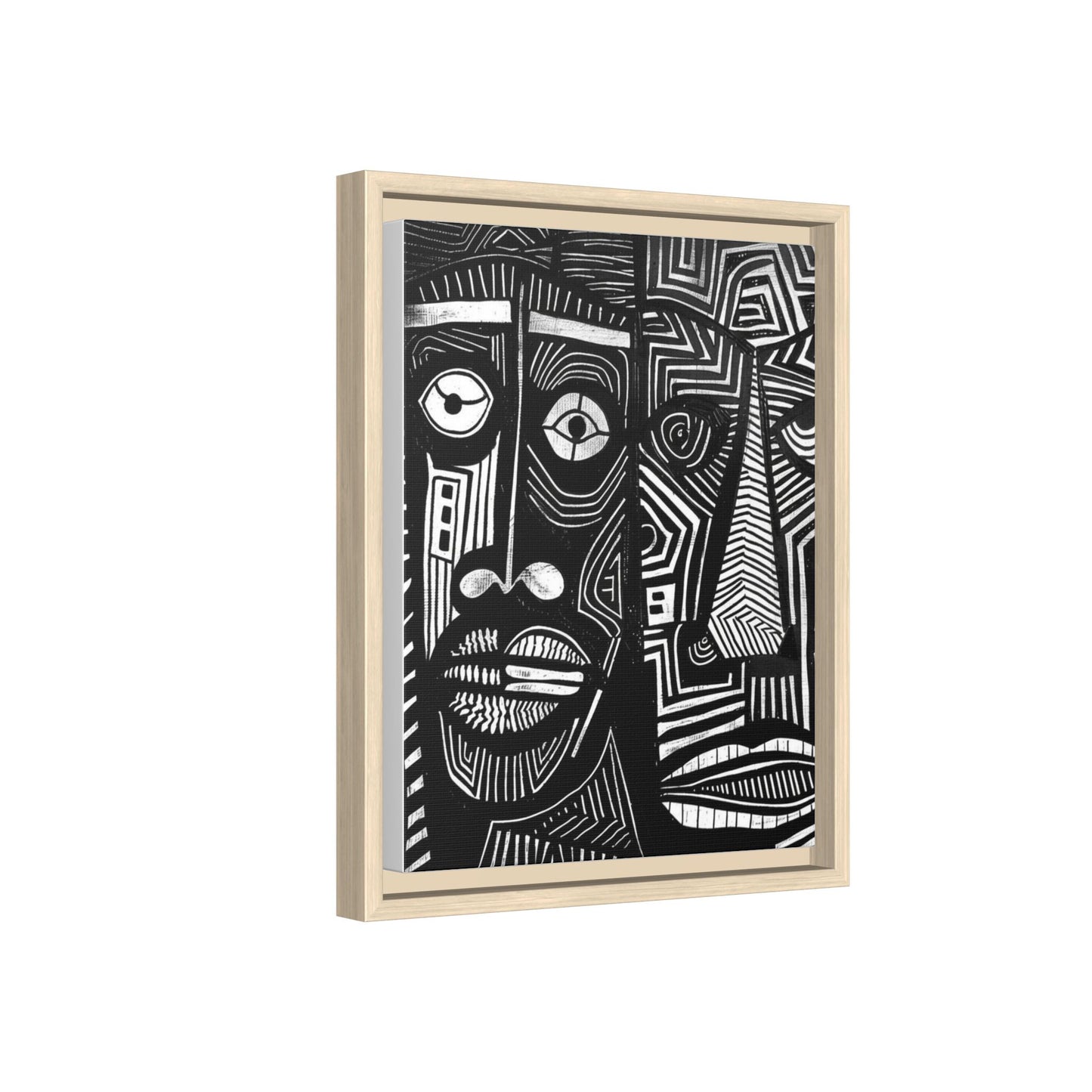 Framed Canvas Print — Abstract Faces No. 2