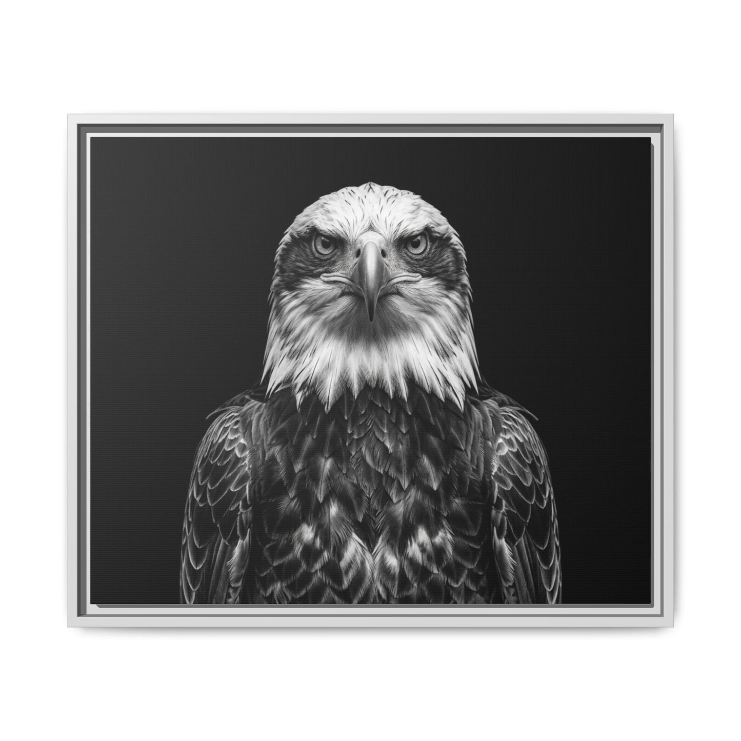 Framed Canvas Print — Fish Eagle In Black