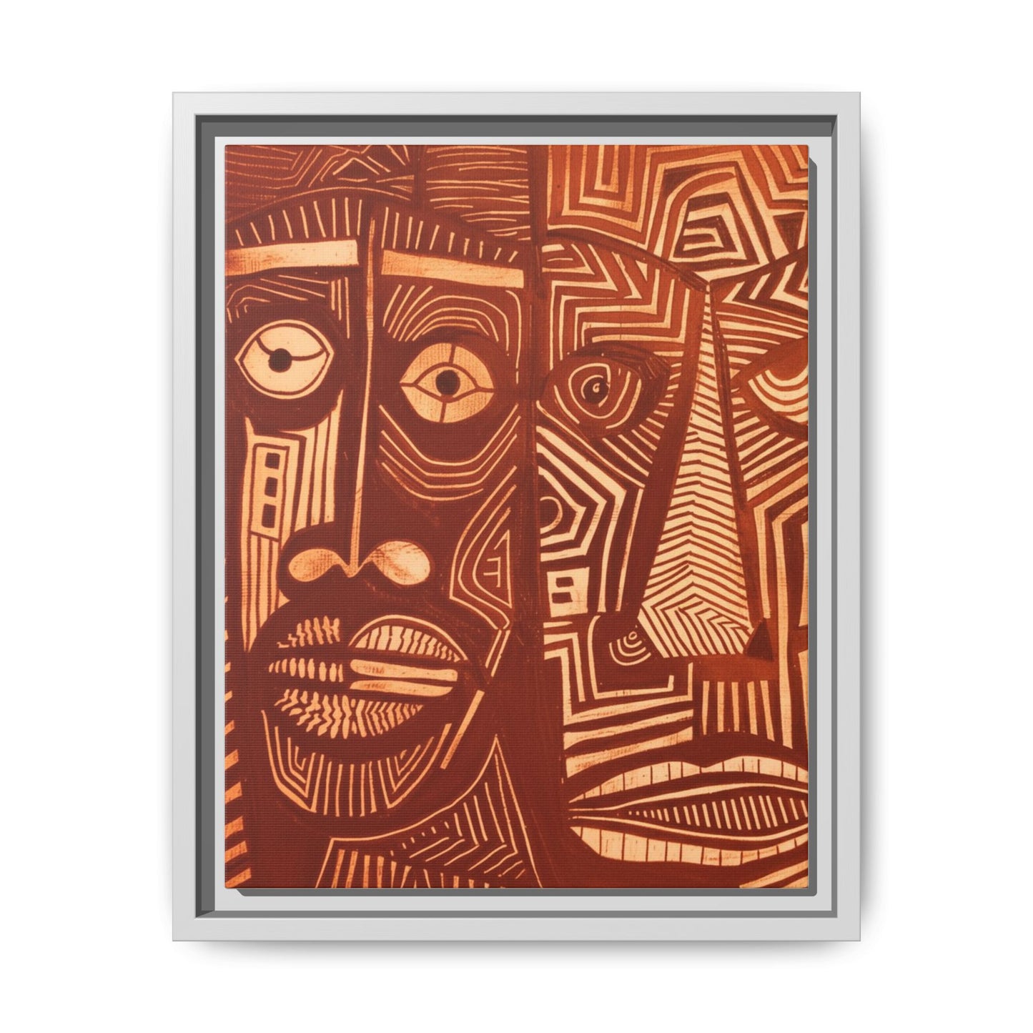 Framed Canvas Print — Abstract Faces No. 4