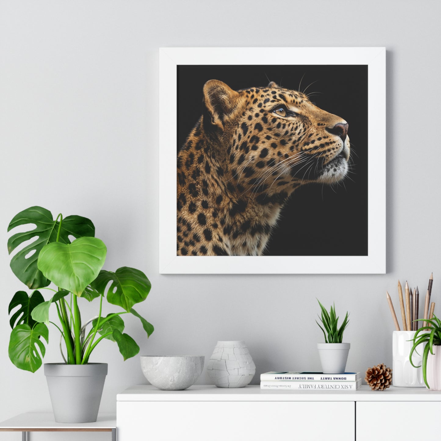 Framed Art Print – Leopard In Colour