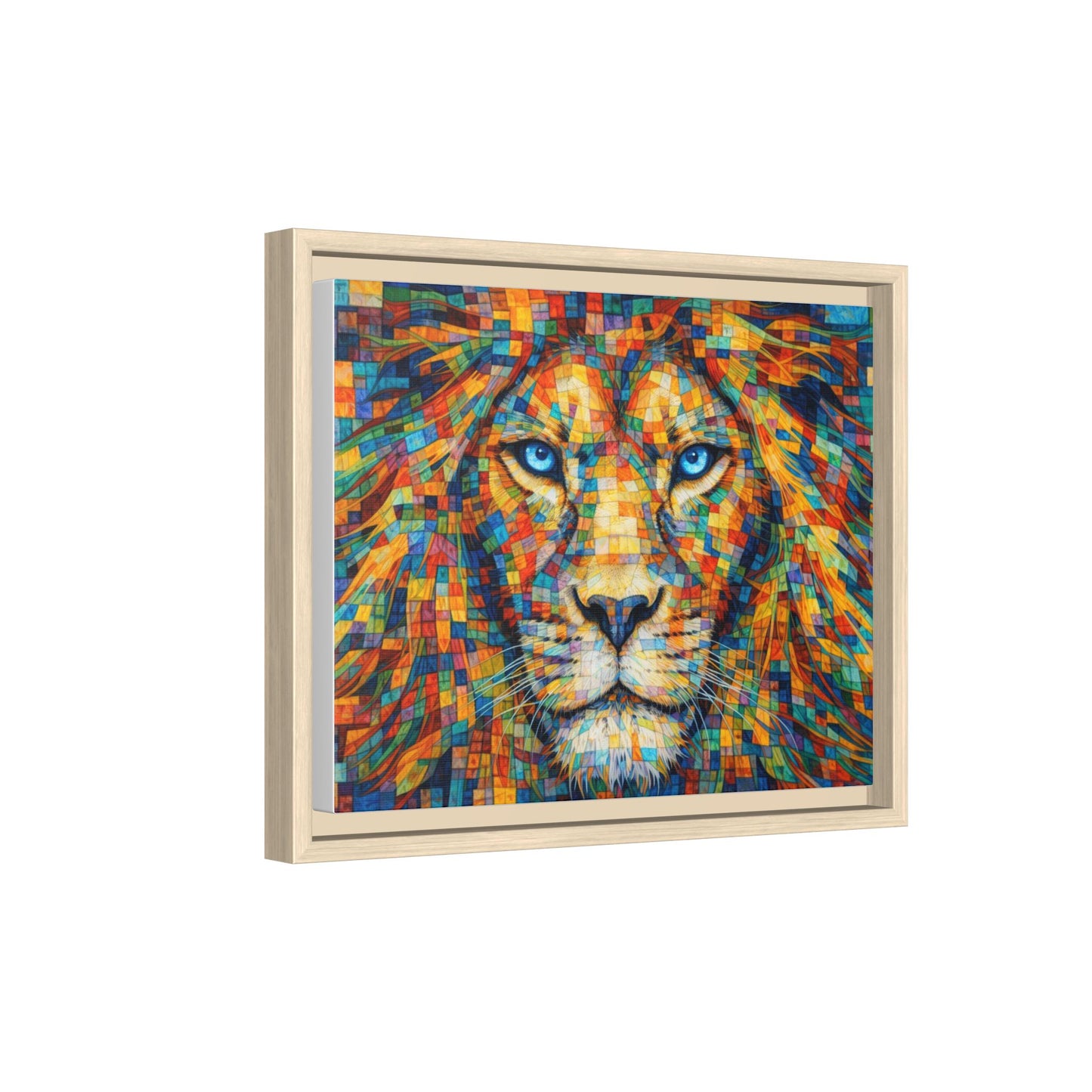 Framed Canvas Print — Lion's Gaze