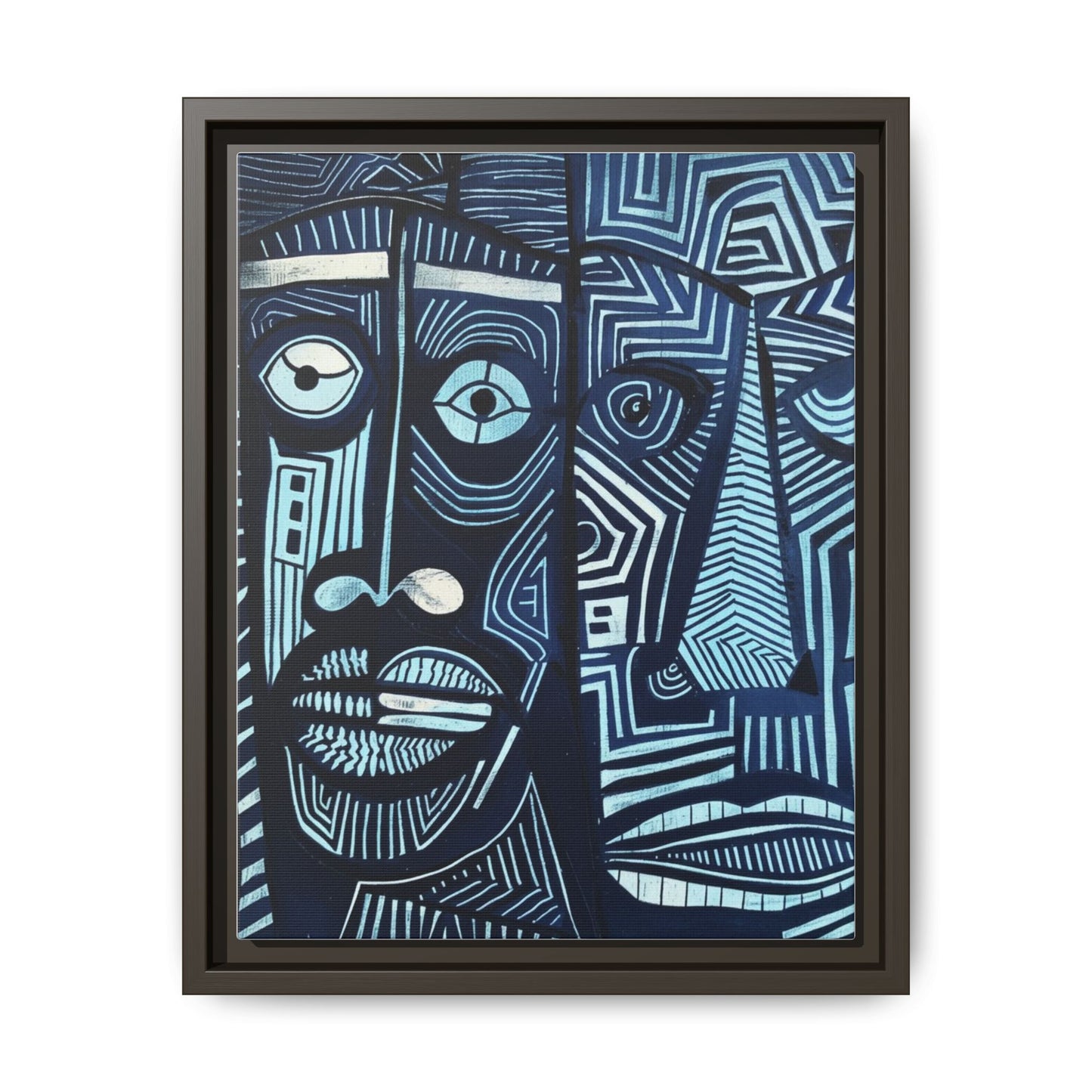 Framed Canvas Print — Abstract Faces No. 4