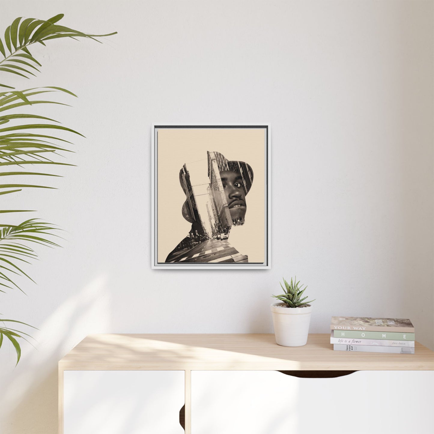Framed Canvas Print — Young Man With Cap