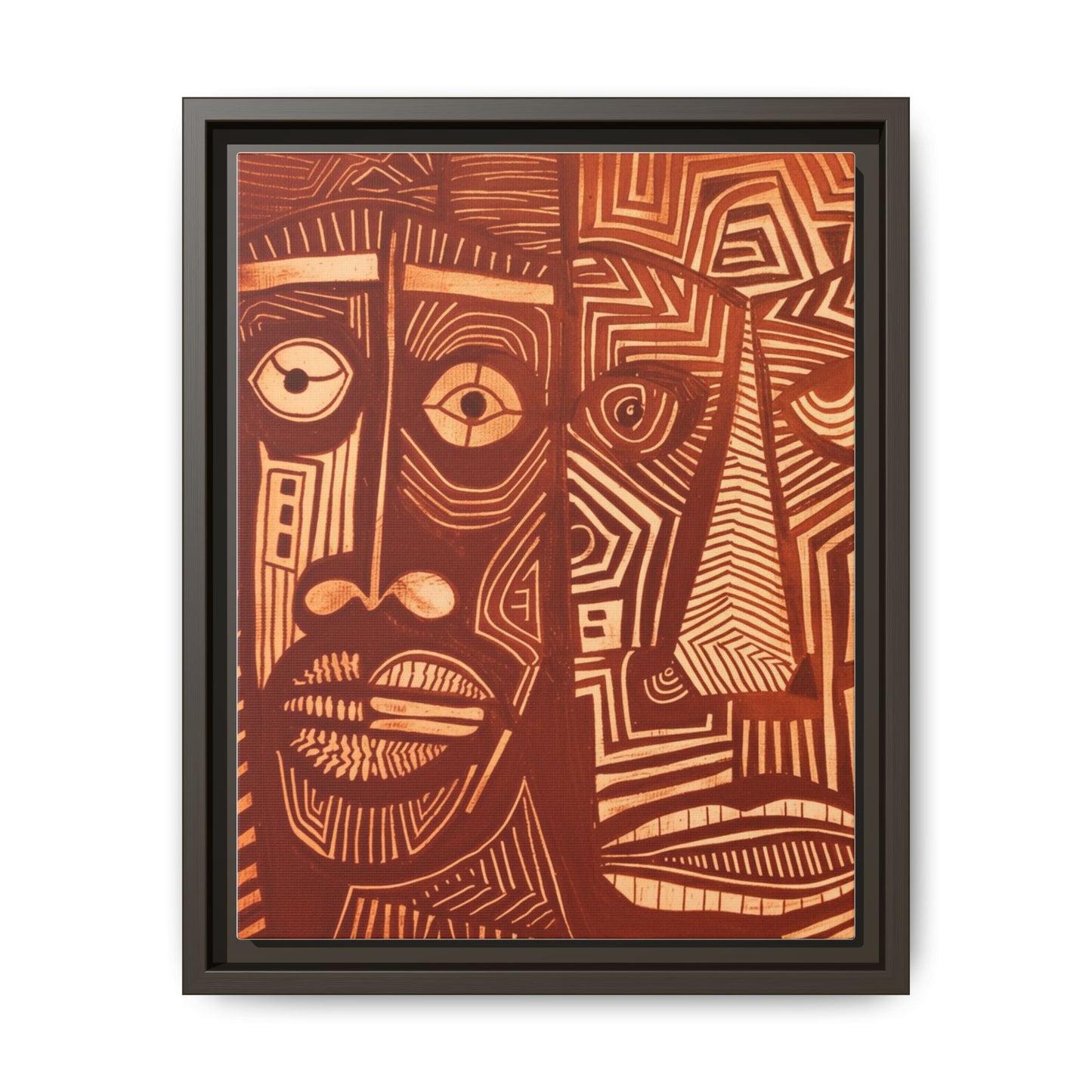 Framed Canvas Print — Abstract Faces No. 4