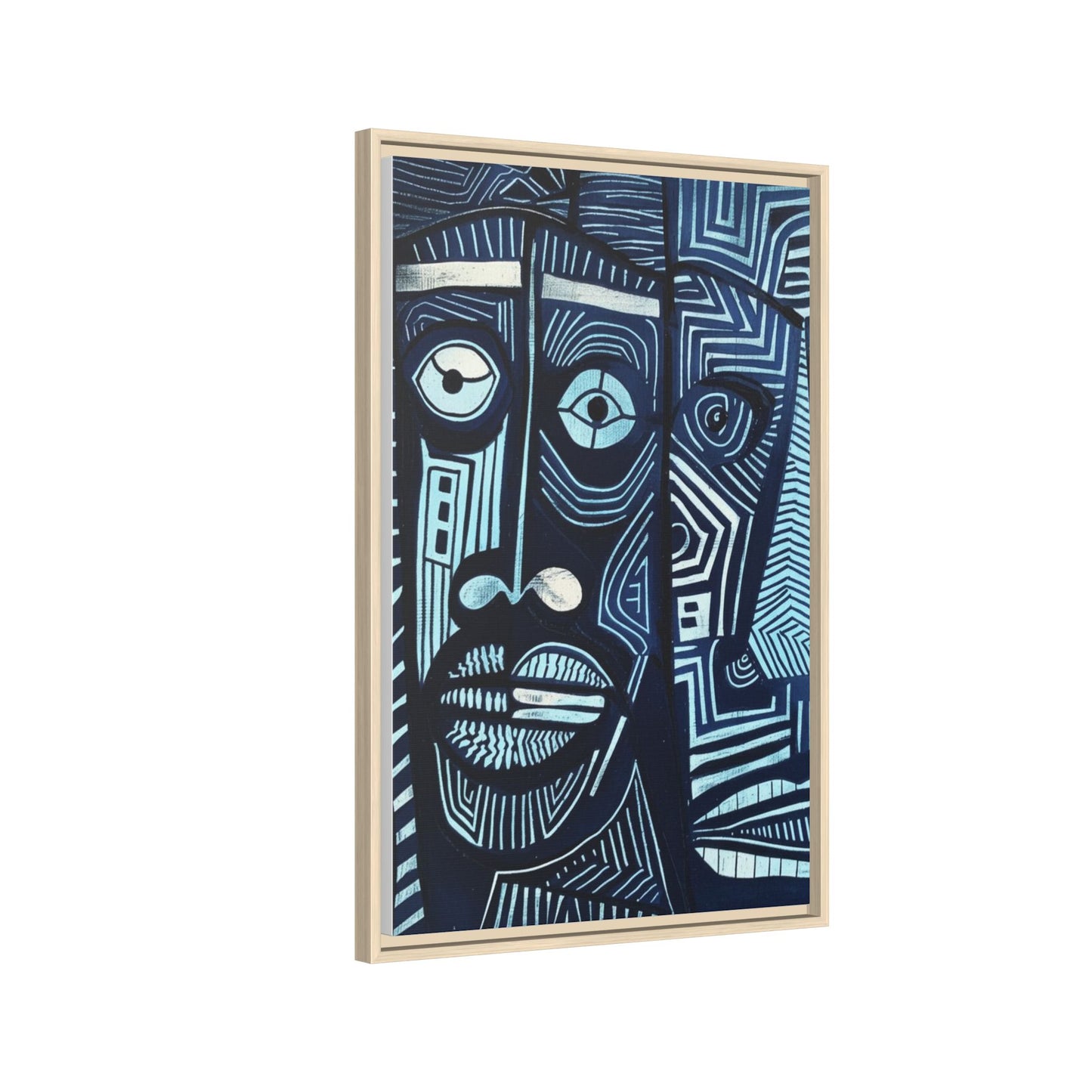 Framed Canvas Print — Abstract Faces No. 4