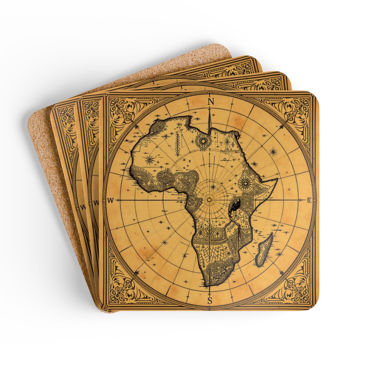 Coaster Set — Cartography Afrika IV