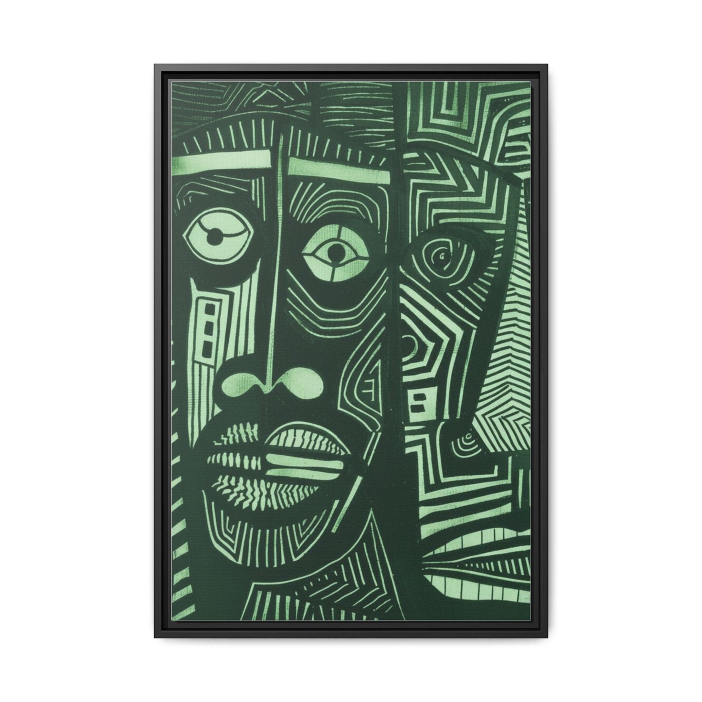 Framed Canvas Print — Abstract Faces No. 1