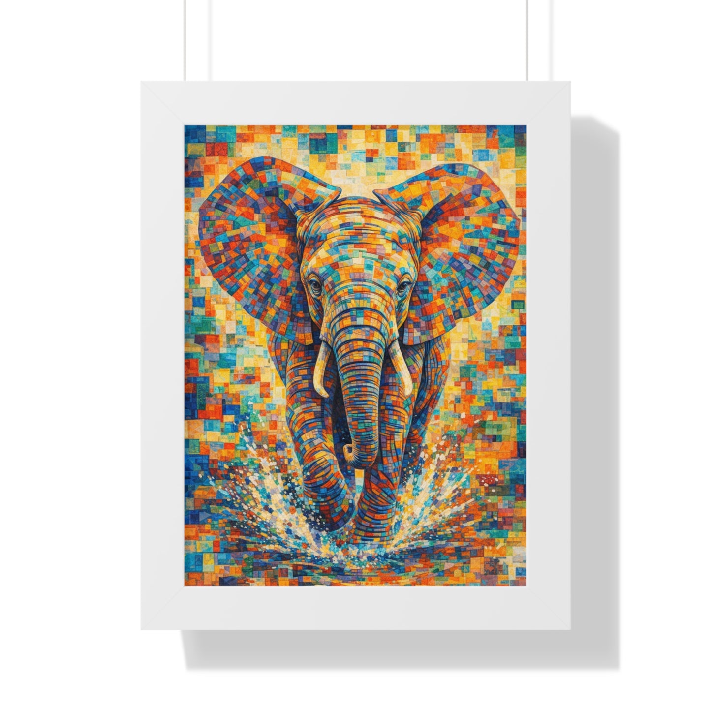 Framed Print — Elephant Cubism