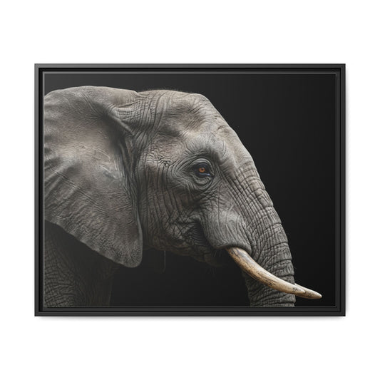 Framed Canvas Print — Elephant In Colour