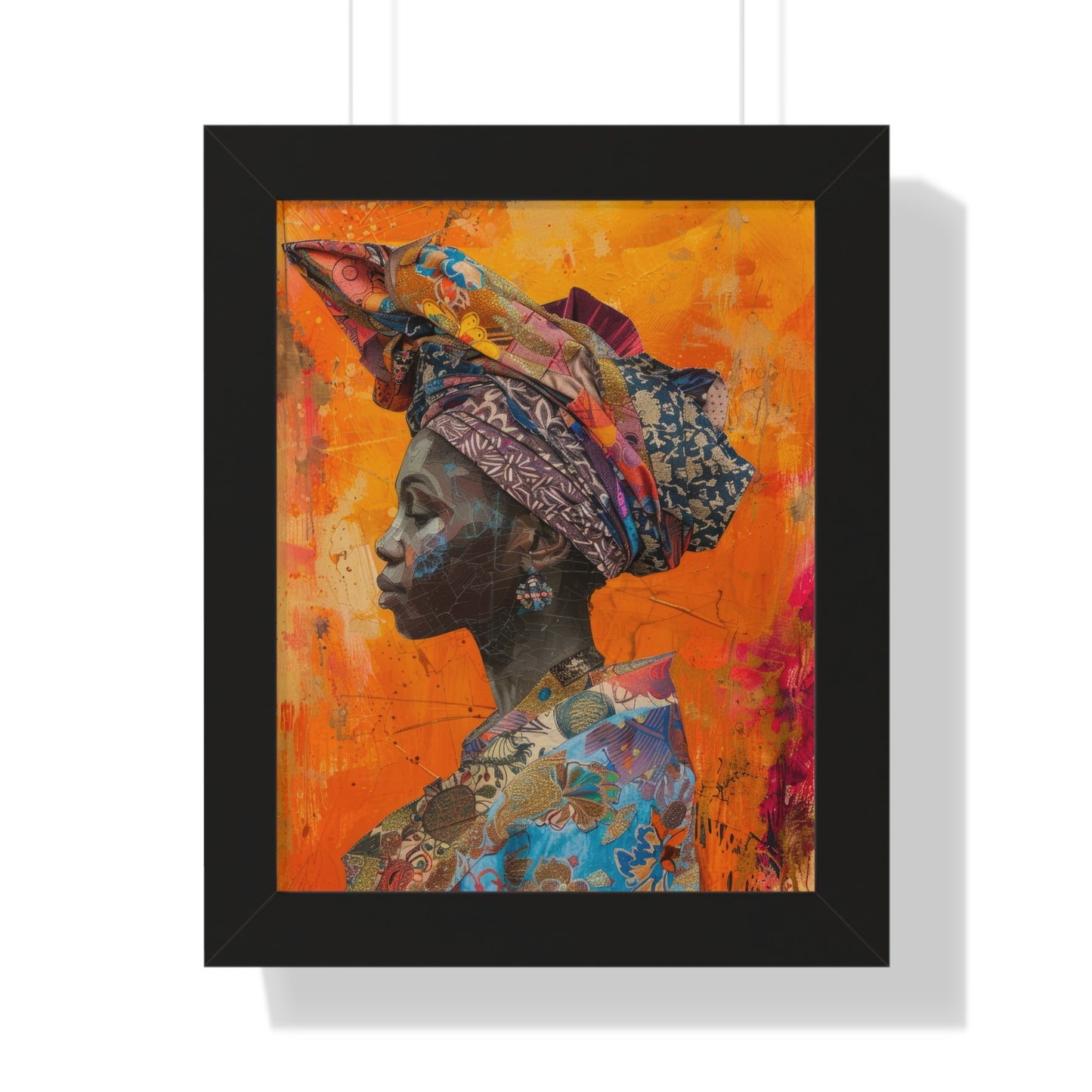 Framed Print — Woman Wearing Colourful Head Scarf