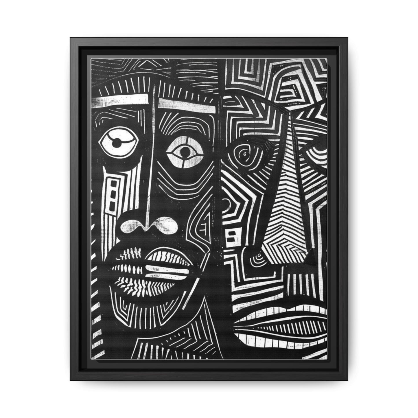 Framed Canvas Print — Abstract Faces No. 2