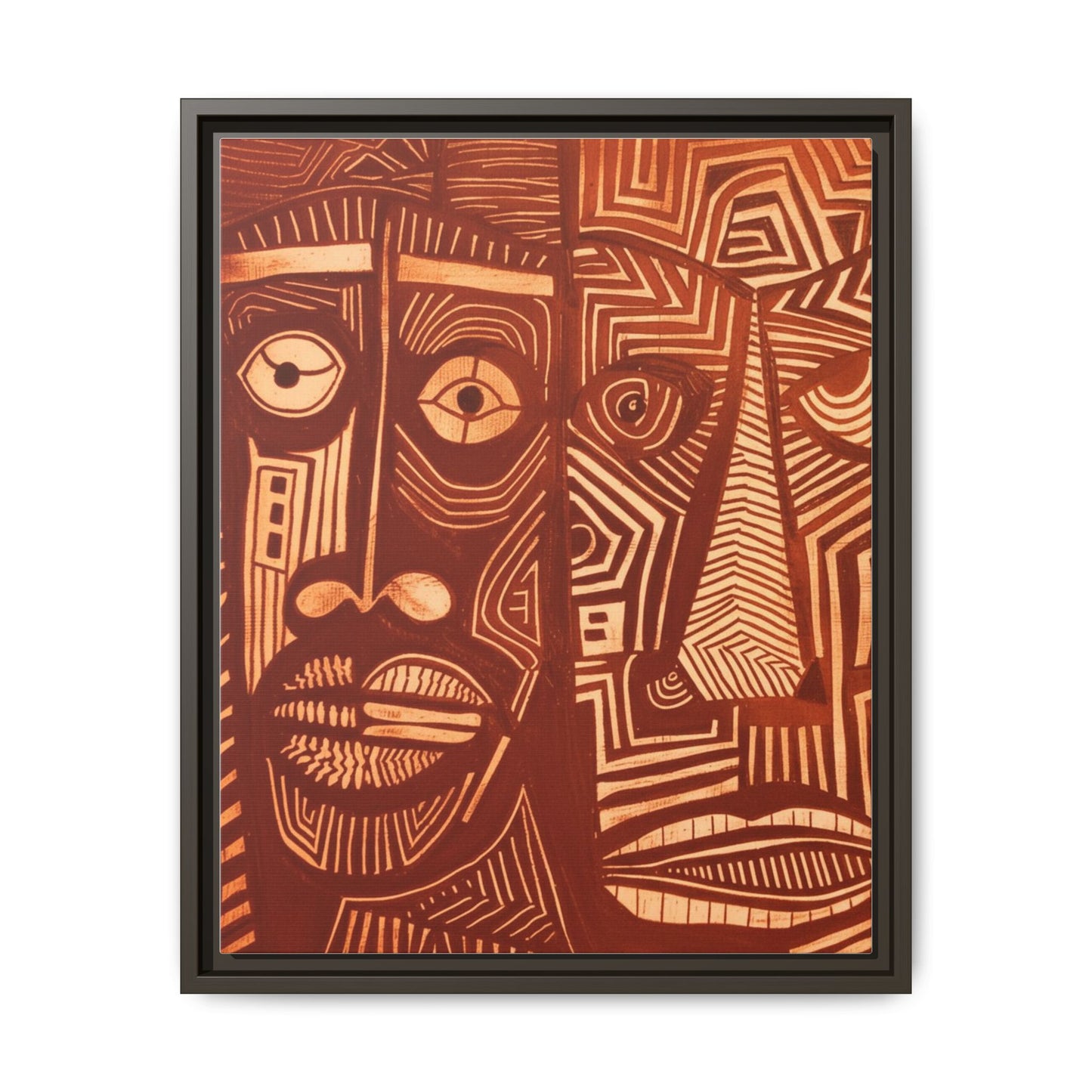 Framed Canvas Print — Abstract Faces No. 4