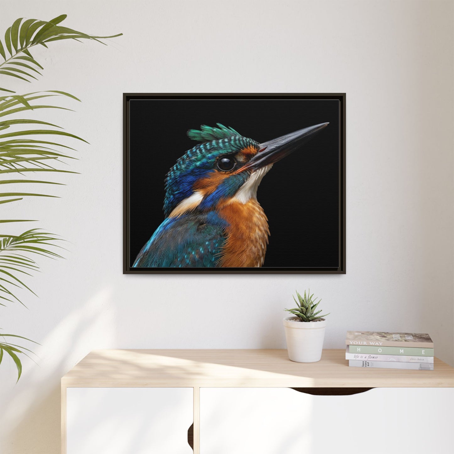 Framed Canvas Print — Malachite Kingfisher In Colour