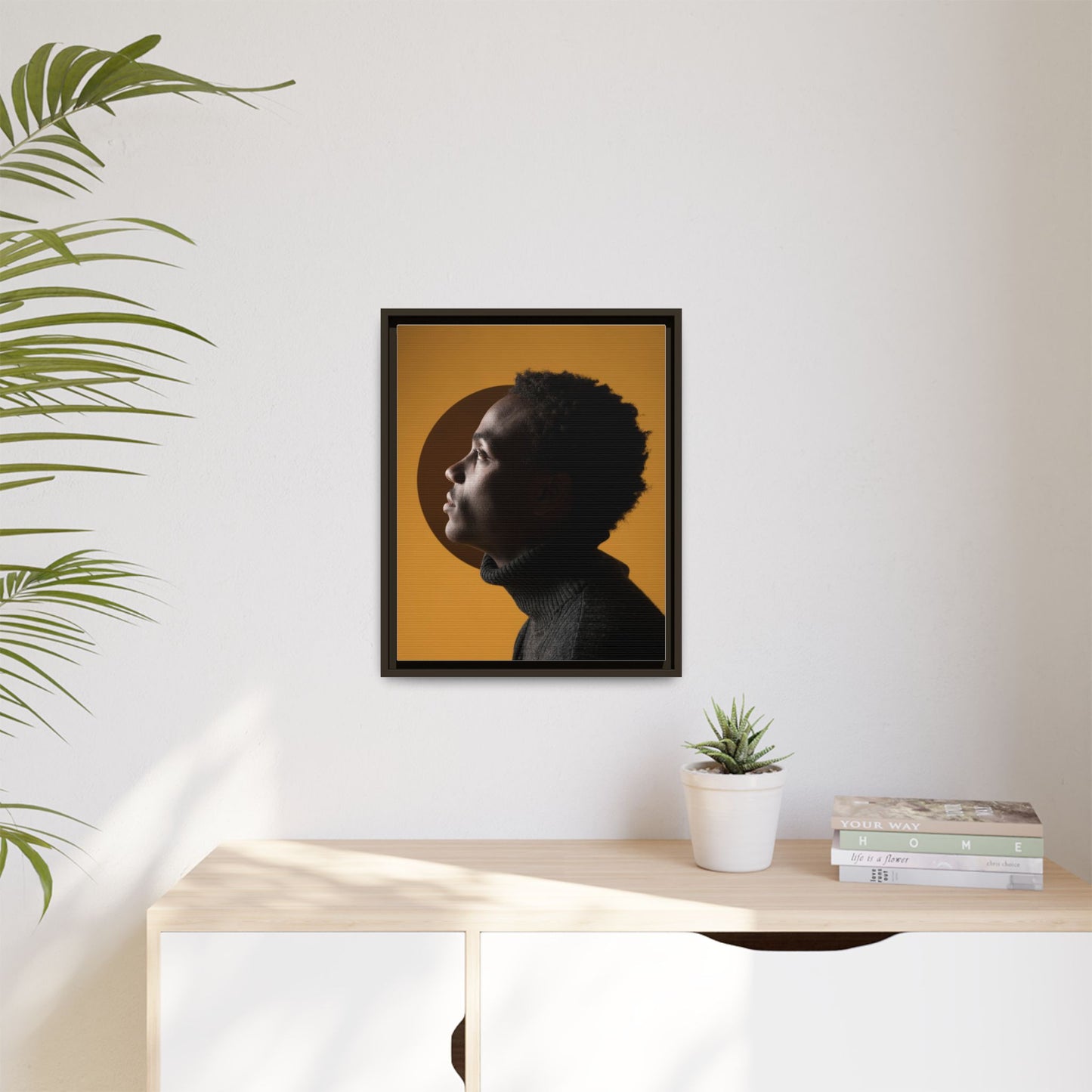 Framed Canvas Print — Profile of Young Man