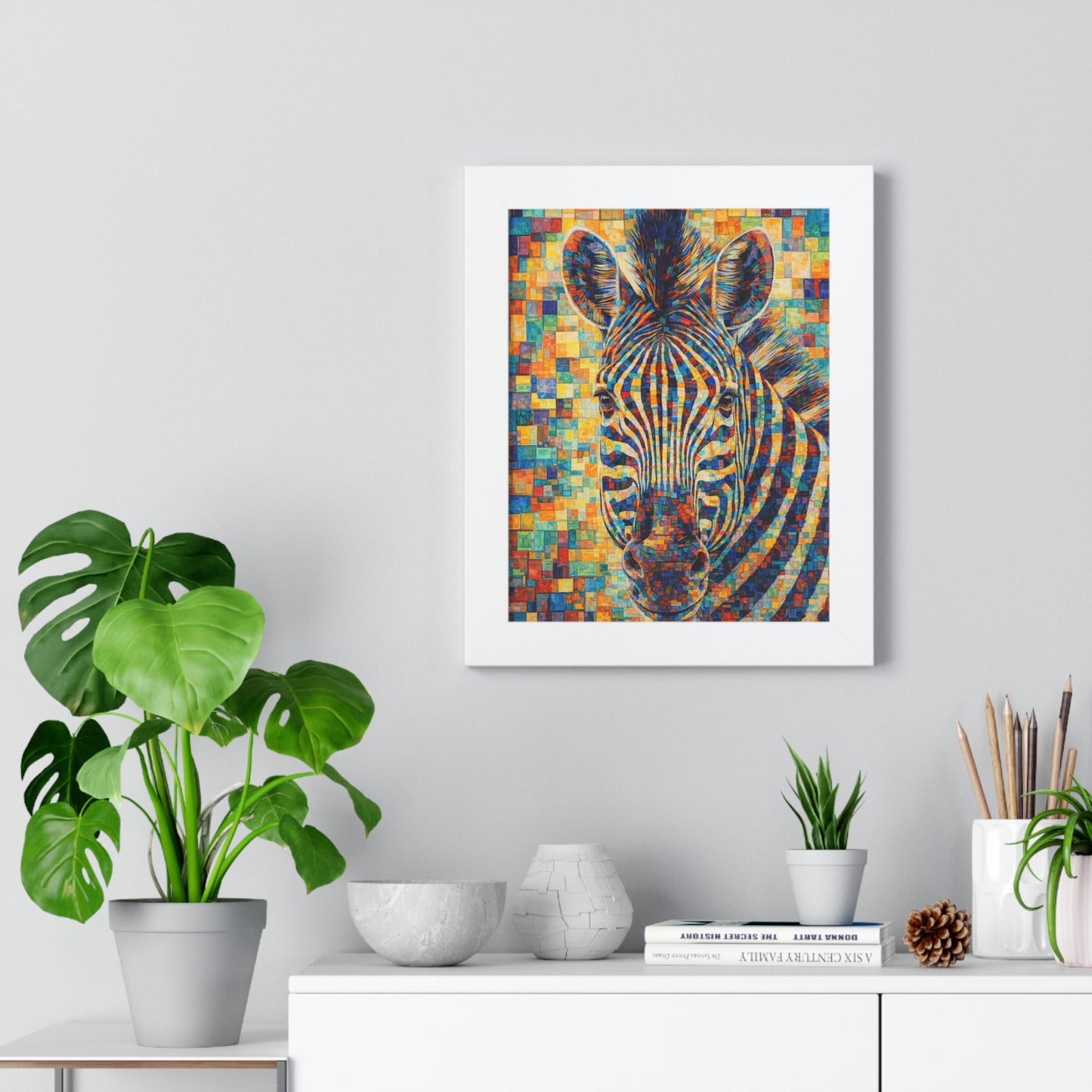 Framed Print — Zebra Cubism