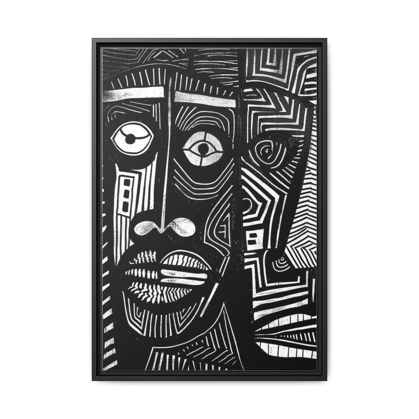 Framed Canvas Print — Abstract Faces No. 2