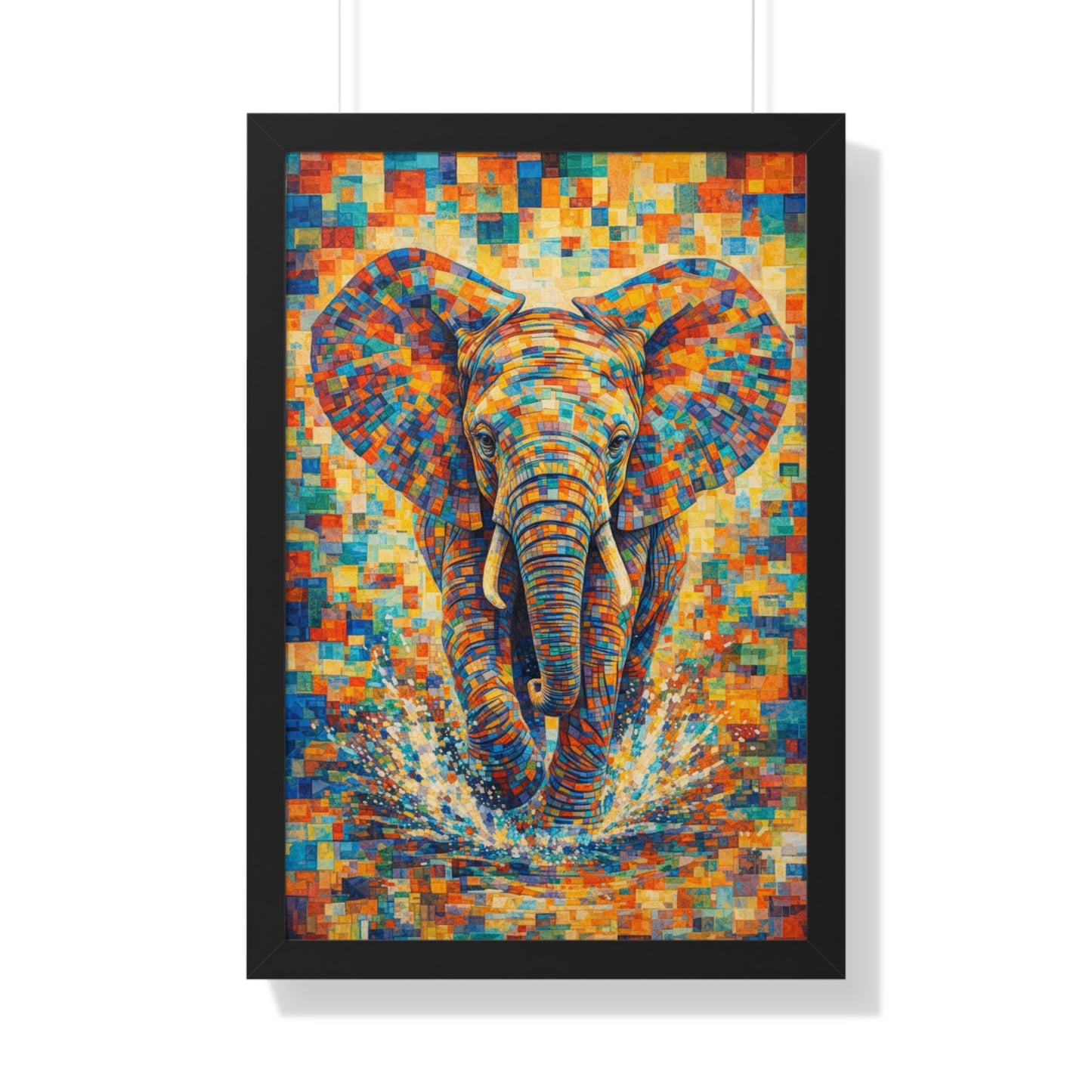 Framed Print — Elephant Cubism
