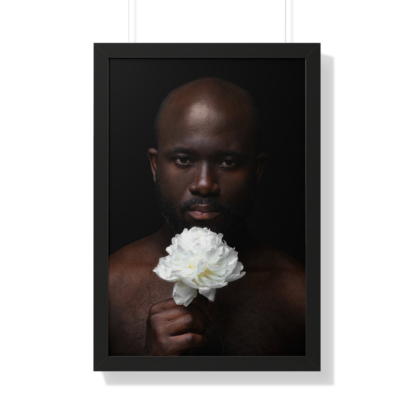 Framed Print — Portrait of Man with Flower No. 1