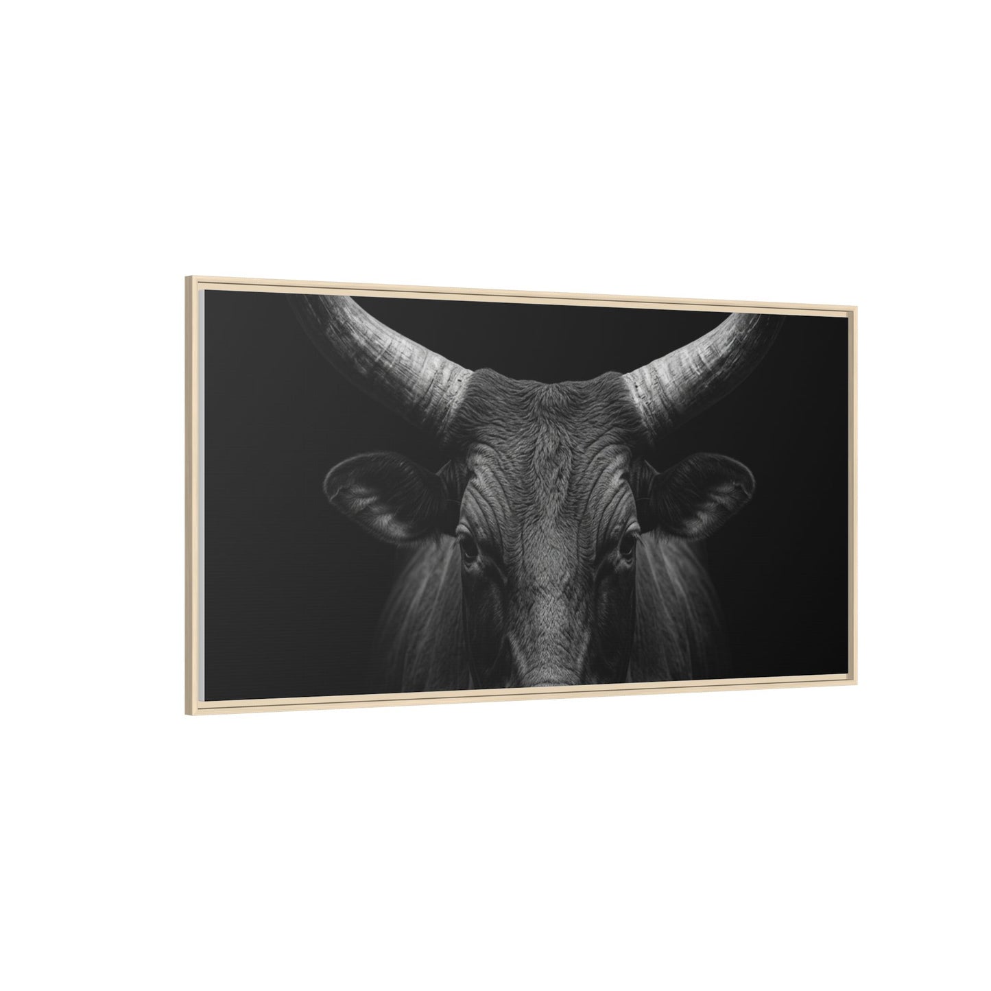 Framed Canvas Print — Ankole Cow In Black