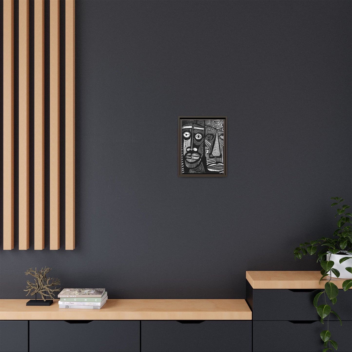 Framed Canvas Print — Abstract Faces No. 2