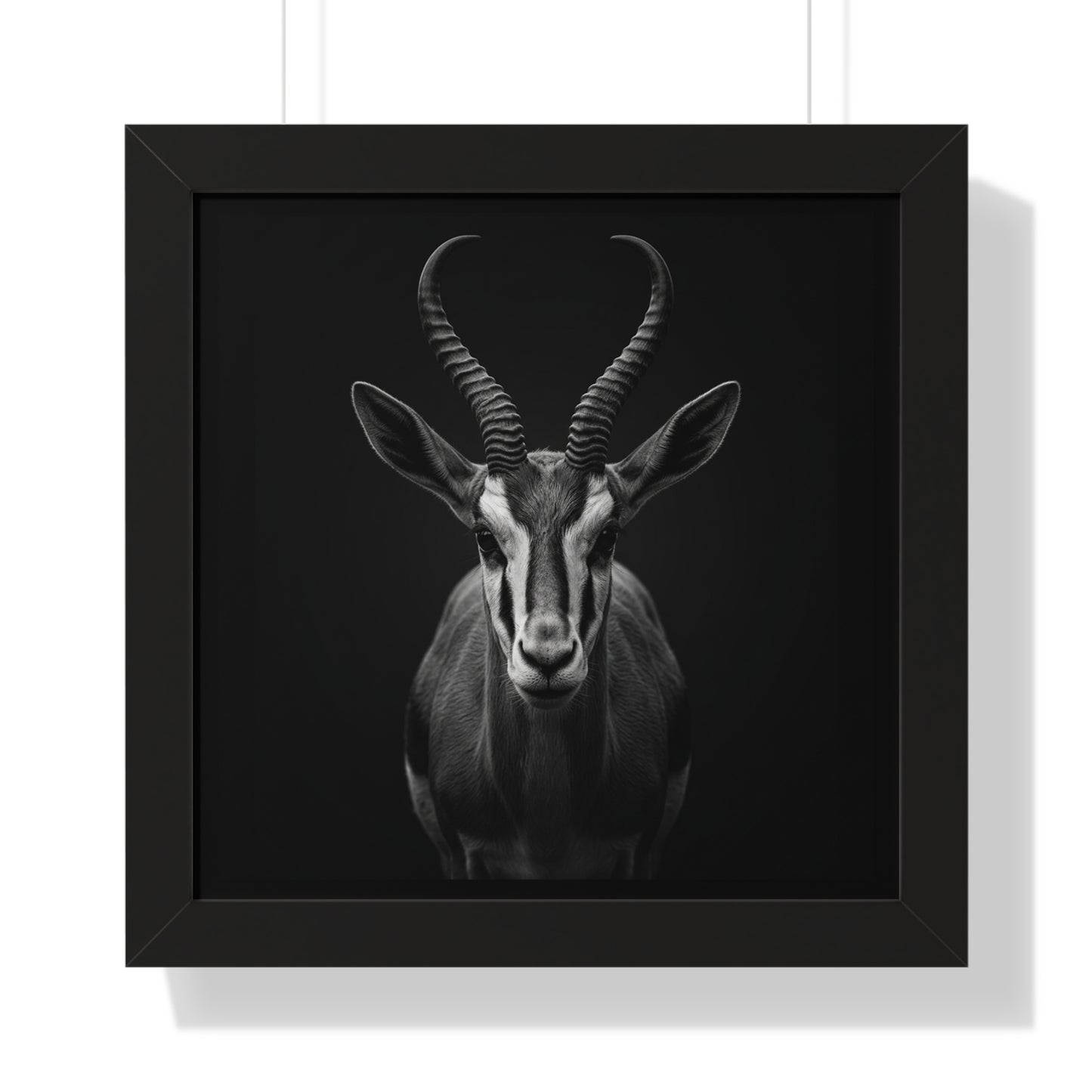 Framed Art Print – Springbok In Black