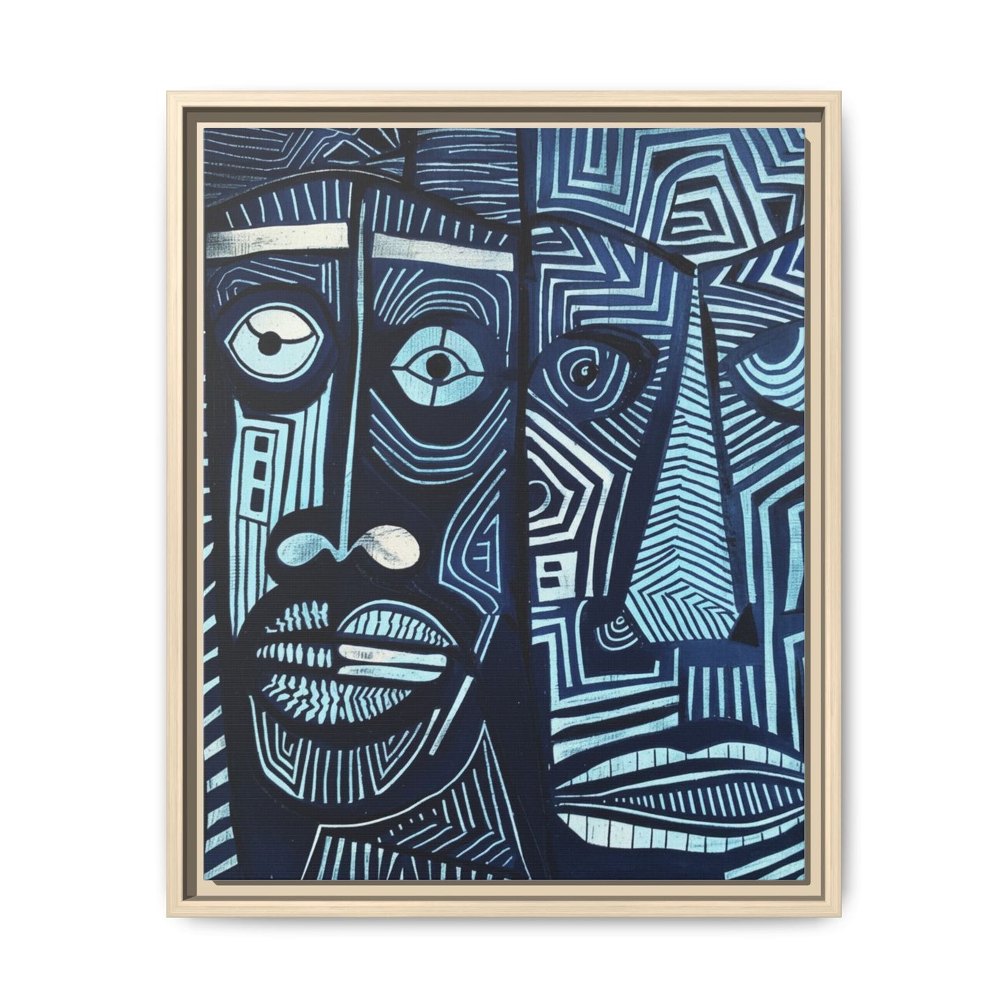 Framed Canvas Print — Abstract Faces No. 4