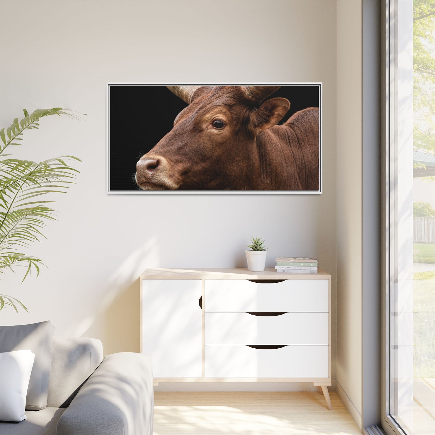 Framed Canvas Print — Ankole Cow In Colour