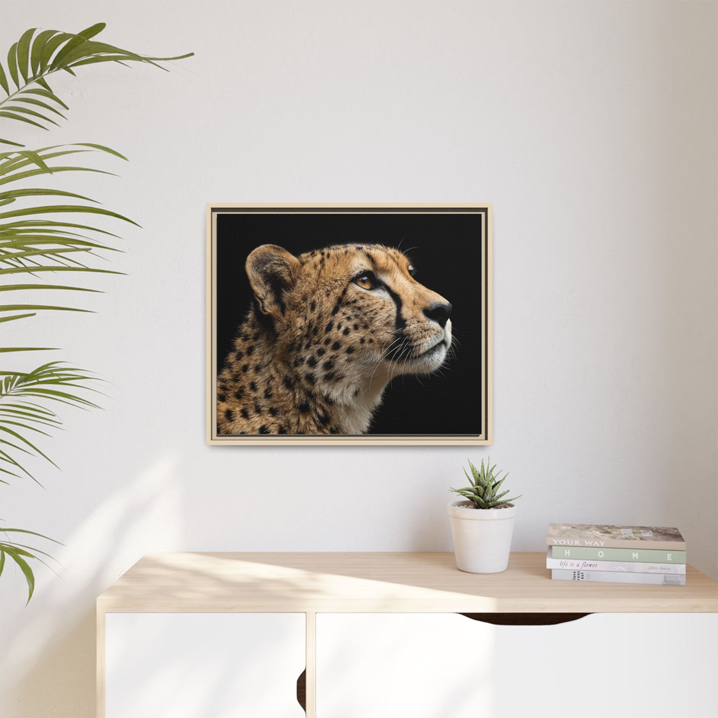 Framed Canvas Print — Cheetah In Colour
