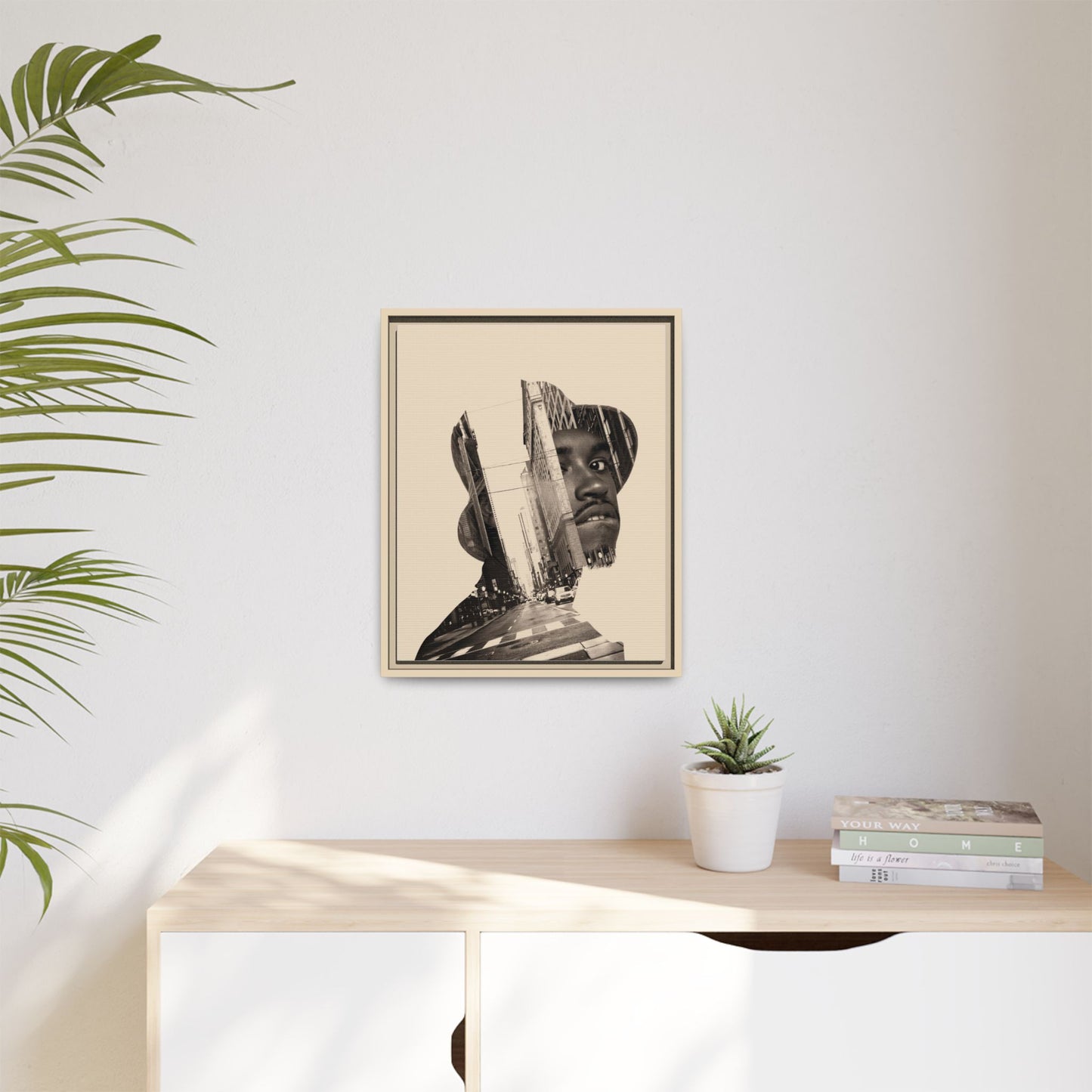 Framed Canvas Print — Young Man With Cap