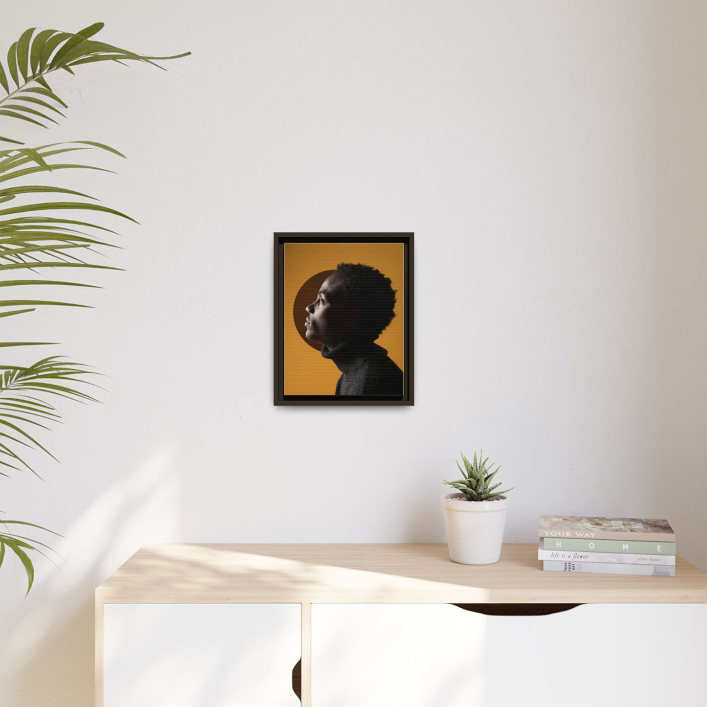 Framed Canvas Print — Profile of Young Man