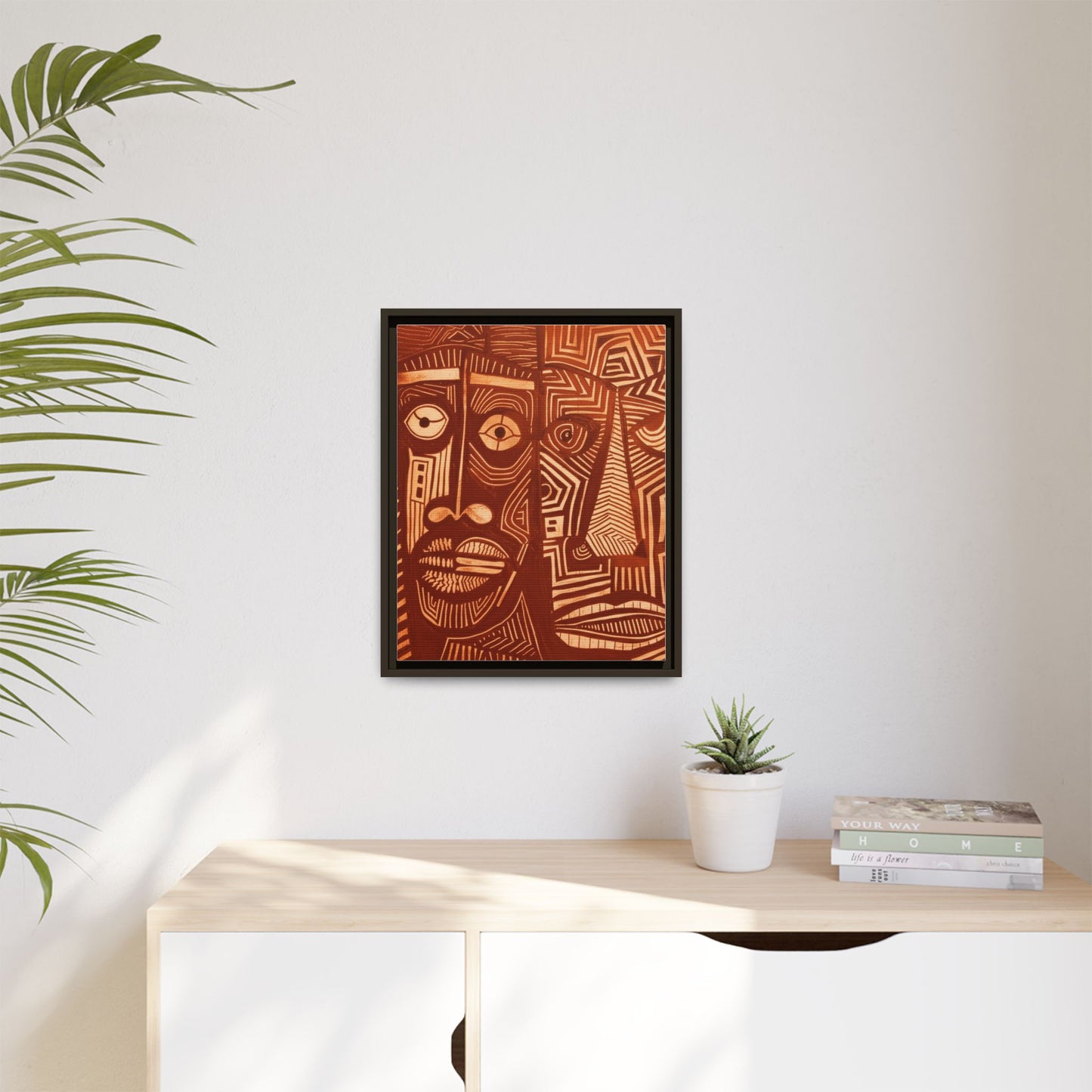 Framed Canvas Print — Abstract Faces No. 4