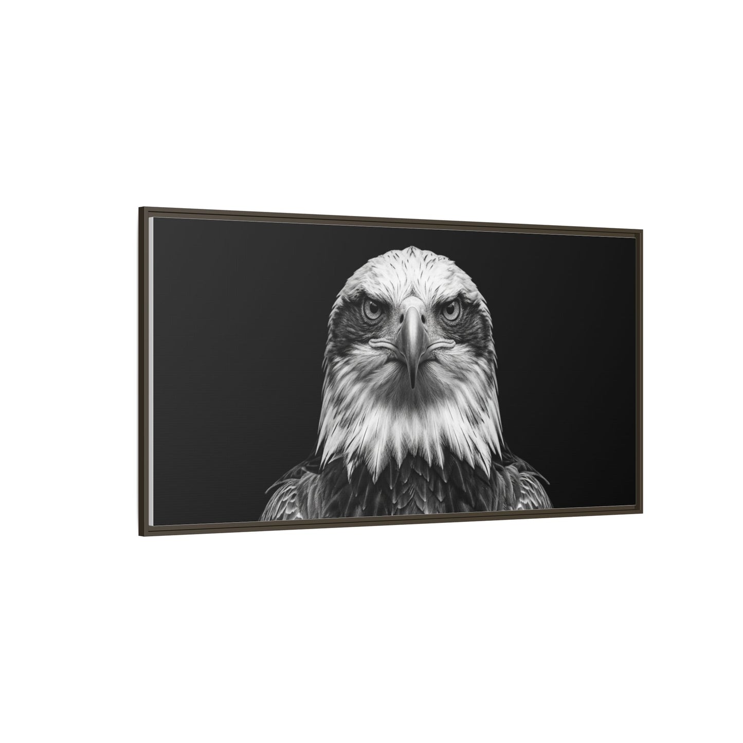 Framed Canvas Print — Fish Eagle In Black