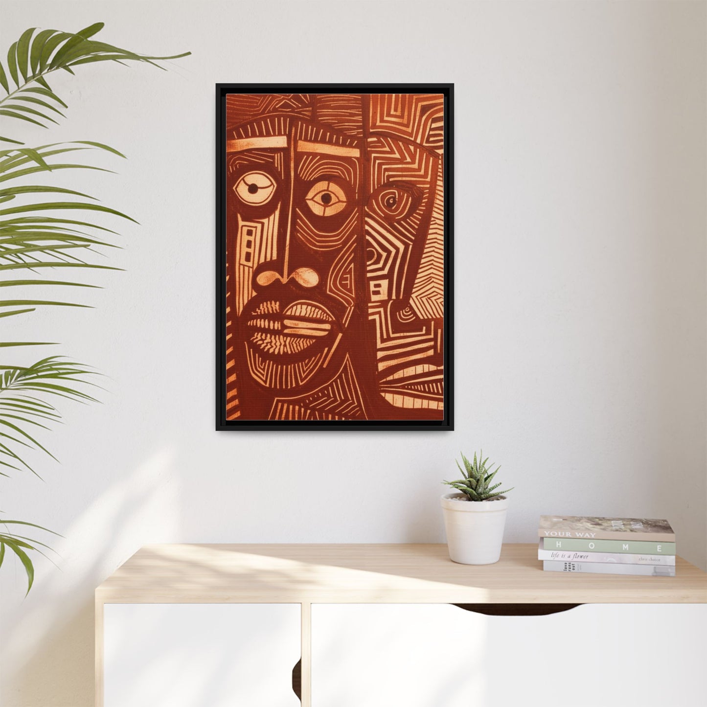 Framed Canvas Print — Abstract Faces No. 4